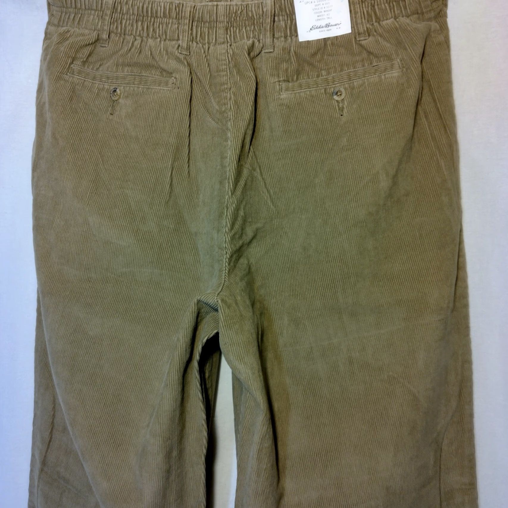 Eddie Bauer VINTAGE Eddie Bauer Corduroy Pants 42 Tall Men Dress Pants 42x35.5 Beige Corduroy Elastic Waist 38-42 Big & Tall Mens Size US 42 / EU 58 - 6 Thumbnail