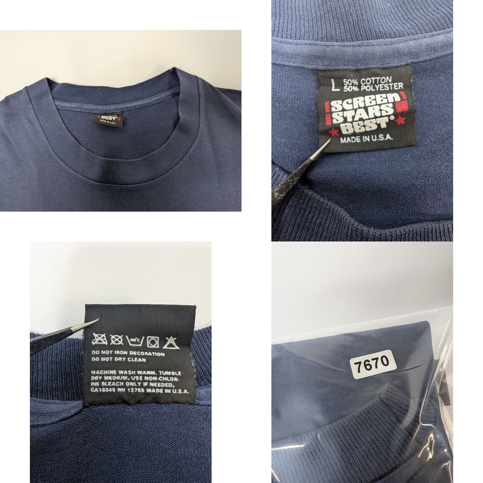 Vintage VINTAGE USPS Olympic Sponsor T-Shirt Screen Stars Unisex Adults L Navy Blue 80s 90s Sports Logo Casual Cotton Polyester Jersey T-Shirt Size US L / EU 52-54 / 3 - 8 Thumbnail