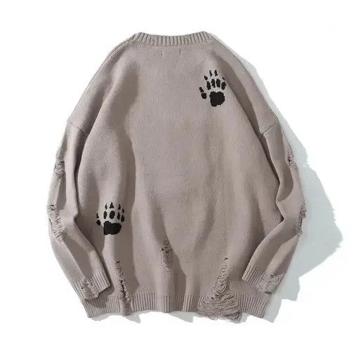 Designer × Japanese Brand Cute cartoon kitten embroidered lazy style sweater Size US L / EU 52-54 / 3 - 2 Thumbnail