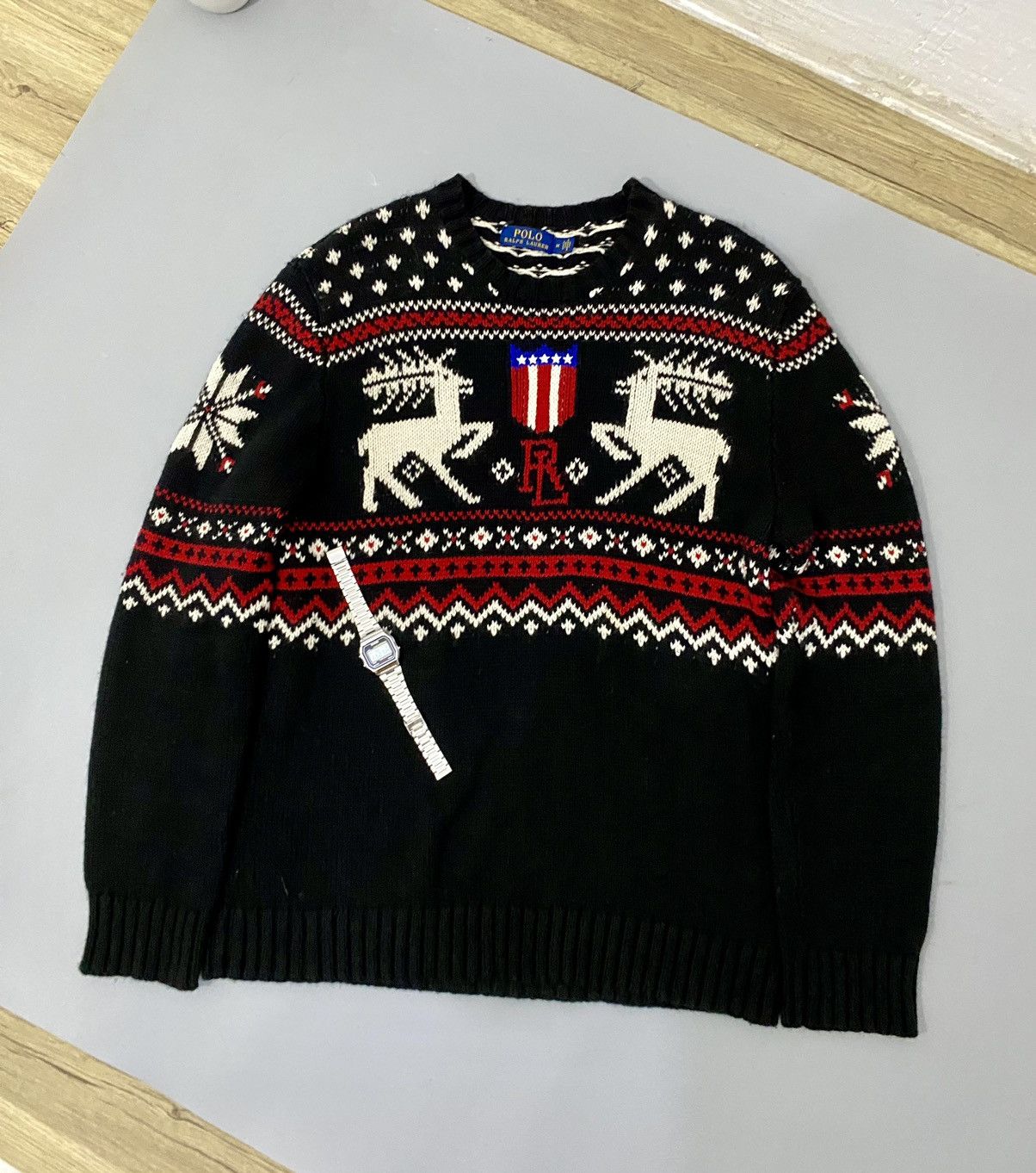 Polo Ralph Lauren × Ralph Lauren × Vintage 💥Very Rare💥80s 90s Ralph Lauren Classic Knitwear Size US L / EU 52-54 / 3 - 1 Thumbnail