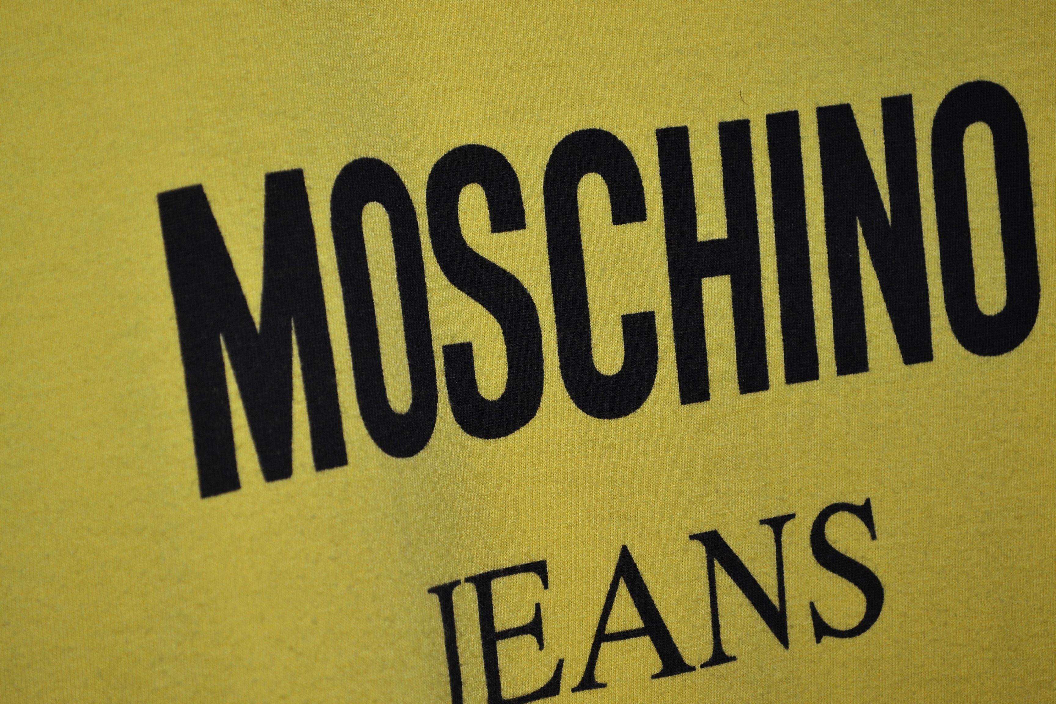 Moschino Moschino Jeans Vintage Early 1990s Yellow T-shirt Italy Size L / US 10 / IT 46 - 2 Thumbnail