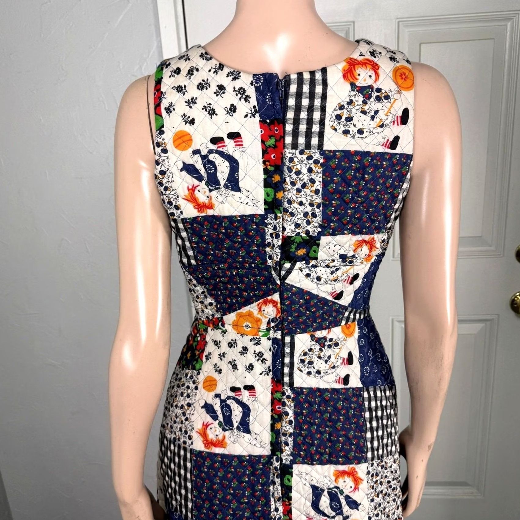 Vintage VINTAGE Mr. Topper Dress Cotton Maxi Patchwork Print Quilted 70s Women's 9 P3-8 Size 4XL / US 24-26 - 7 Thumbnail