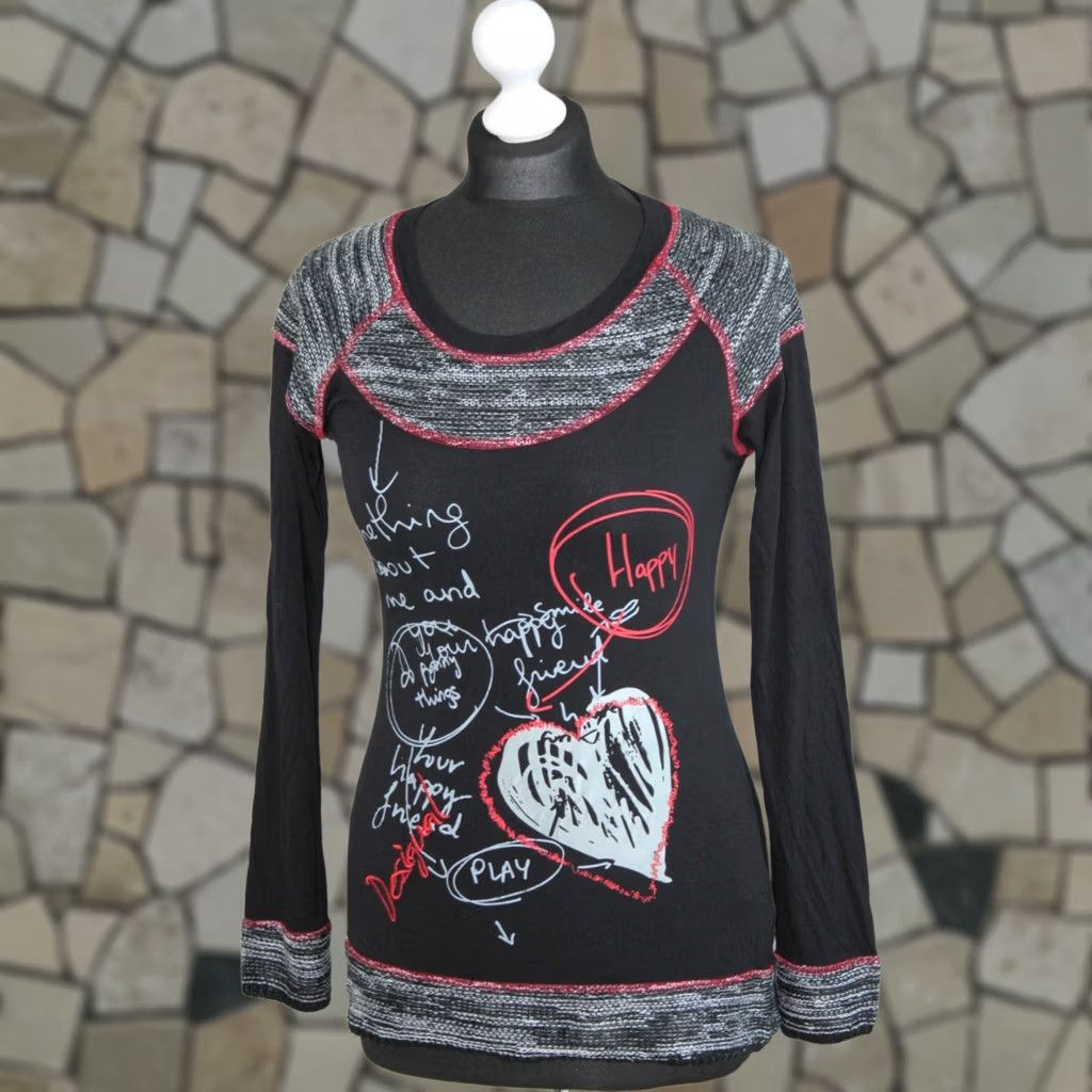 Desigual Desigual Jumper Tunic Black S Womens винтаж Size S / US 4 / IT 40 - 1 Thumbnail