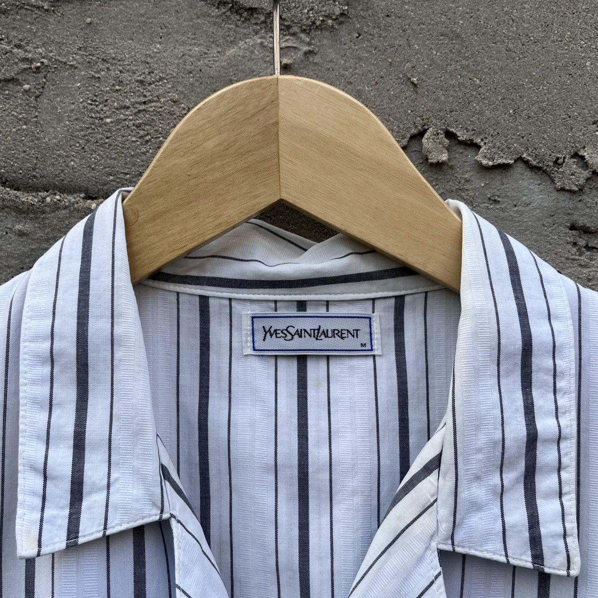 Yves Saint Laurent Yvessaintlaurent stripe collar shirt Size US L / EU 52-54 / 3 - 4 Thumbnail