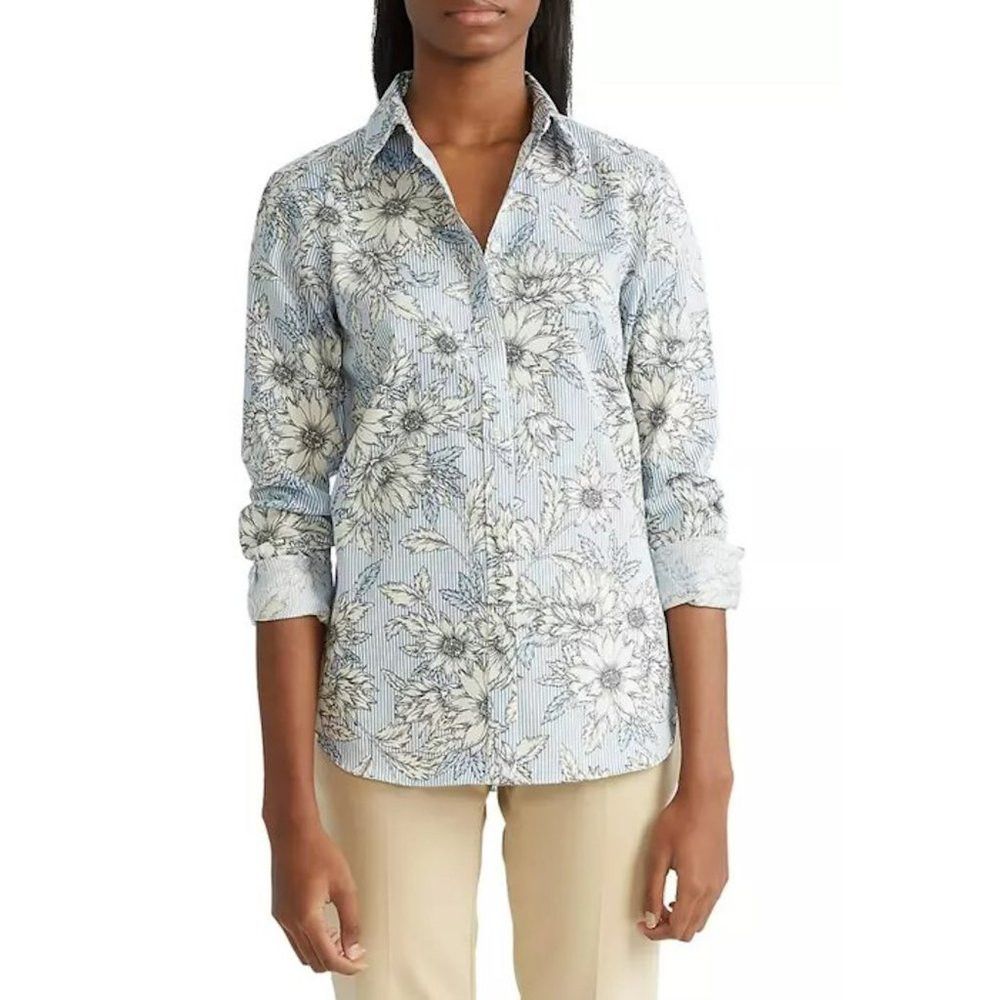 Chaps Chaps Floral Non Iron Long Sleeve Cotton Shirt Size 2X Size XXL / US 16-18 / IT 52-54 - 1 Thumbnail