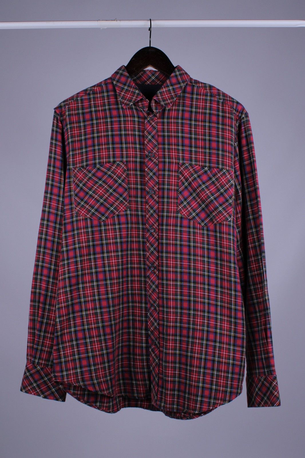 Designer × Dolce & Gabbana Dolce & Gabbana George Plaid Red Long Sleeve Button Shirt Size US L / EU 52-54 / 3 - 1 Thumbnail