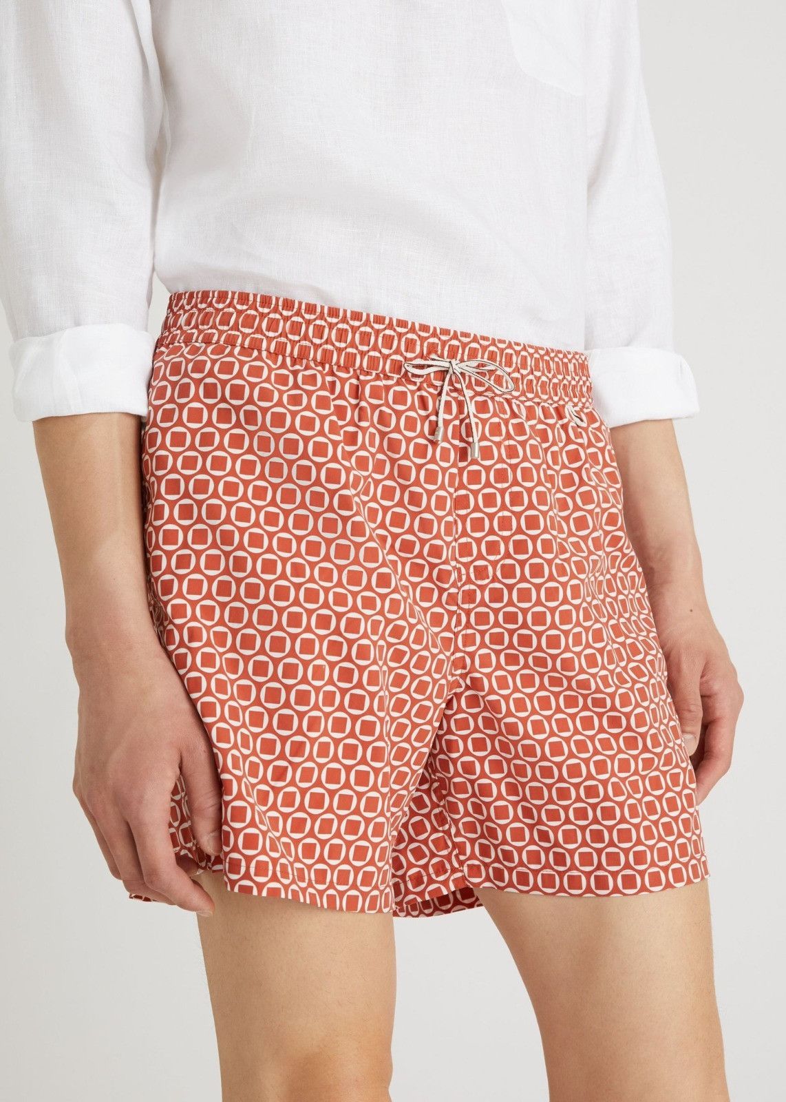 Loro Piana o1srvl11e1024 Optical Bay Swim Trunk in Red/White Size US 34 / EU 50 - 2 Thumbnail