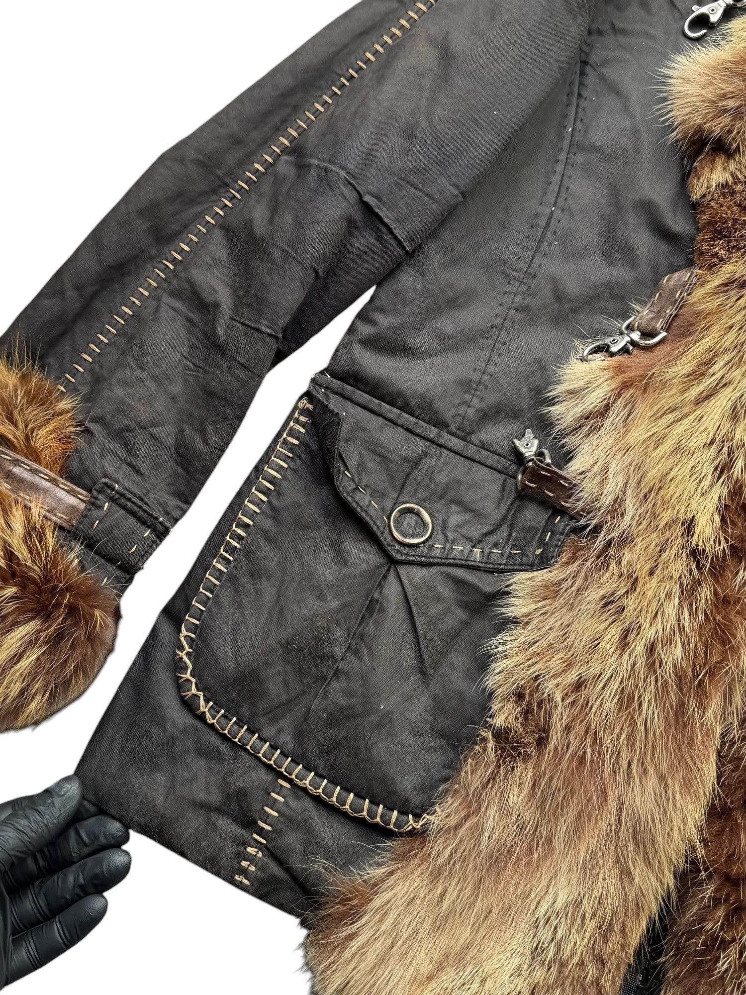Japanese Brand Hood Jacket With Real Fur Details From The 90s(V69) Size M / US 6-8 / IT 42-44 - 9 Thumbnail