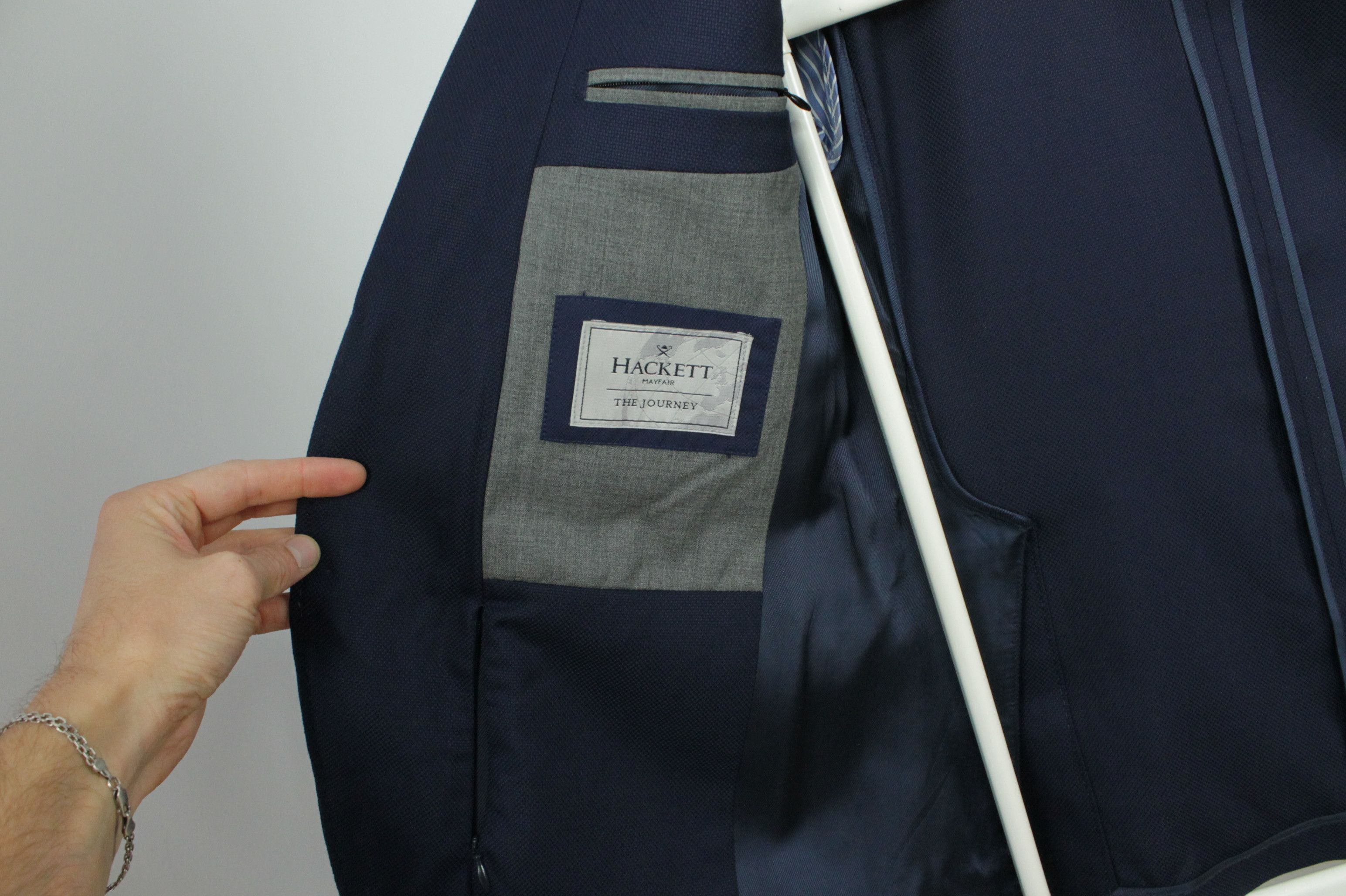 Hackett Hackett Mayfair Journey Hopsack Slim Fit Wool Blazer Jacket Size US M / EU 48-50 / 2 - 8 Thumbnail
