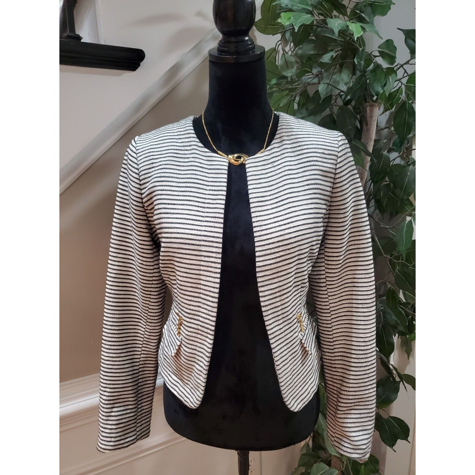 Other Katherine Barclay Striped Long Sleeve Open Front Jacket S Size S / US 4 / IT 40 - 1 Thumbnail