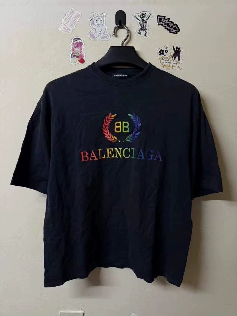 Balenciaga Balenciaga Colorful wheat-ear embroidered logo short sleev Size US XS / EU 42 / 0 - 1 Thumbnail