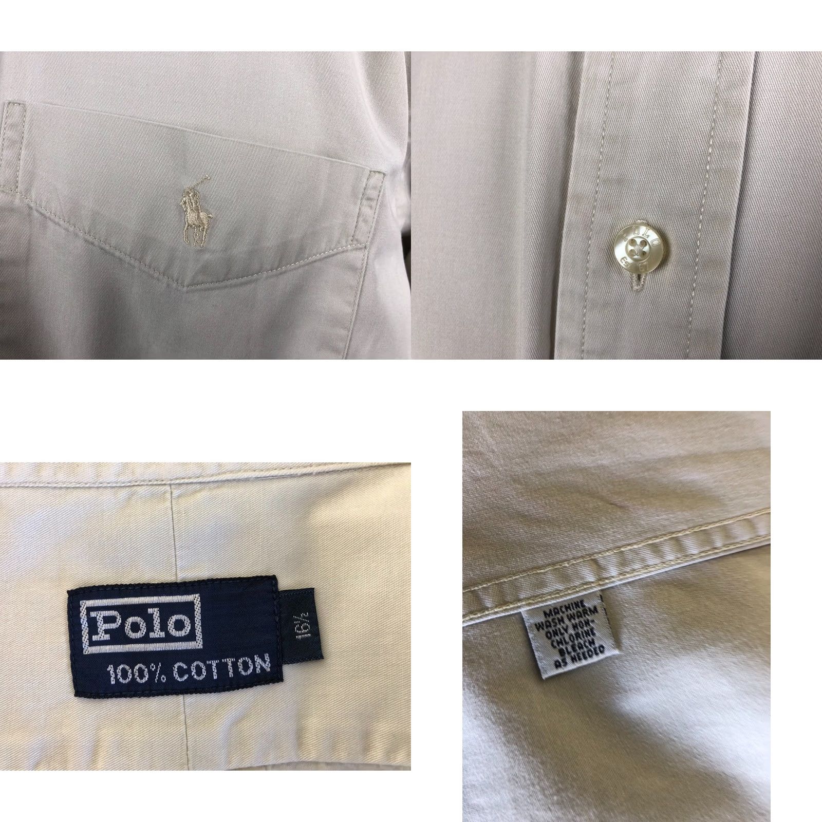 Ralph Lauren Ralph Lauren Men's Shirt Ivory Cotton Classic Casual Button-Up Size 16.5 Size US XL / EU 56 / 4 - 8 Thumbnail