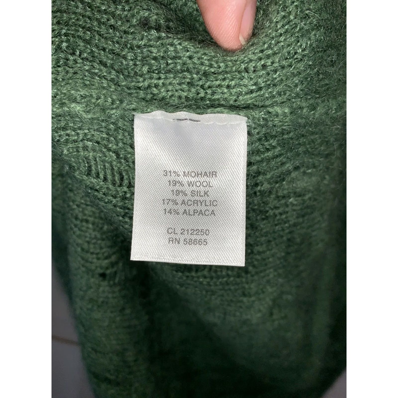 Vintage Classiques Entier Women’s L Mohair/Wool/Alpaca/Silk Green Short Sleeve Sweater Size 36" / US 14 / IT 50 - 4 Thumbnail