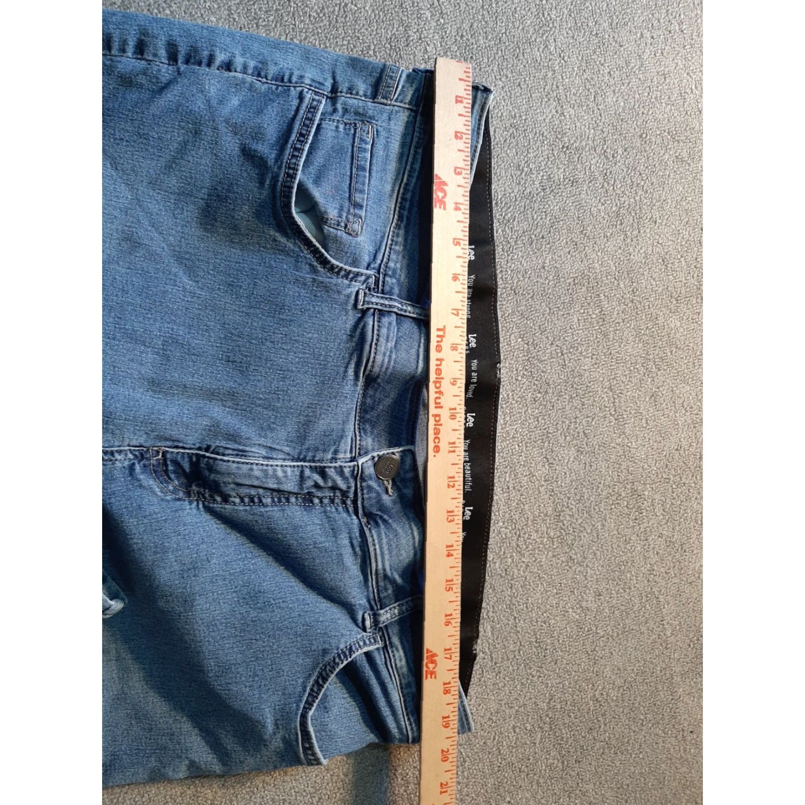 Lee Lee Riders Womens Jeans Stretch 40 x 24 Blue Denim Straight Relaxed Regular Size 40 Women Blue Jeans Size 27" / US 4 / IT 40 - 3 Thumbnail