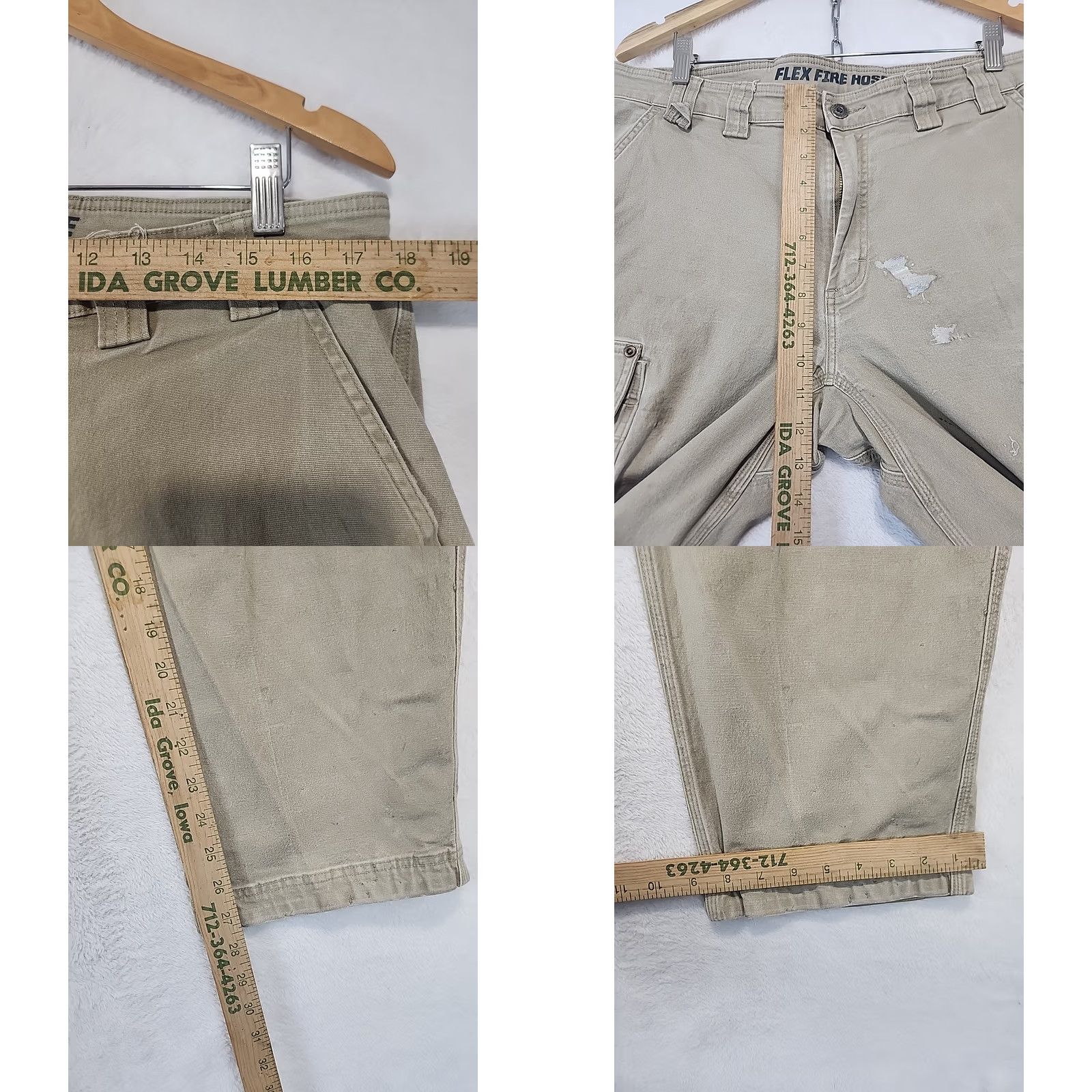 CO Duluth Trading Co Men's Pants 38x30 Flex Fire Hose Cargo Khaki Grunge Cotton Spandex Baggy? Size US 38 / EU 54 - 8 Thumbnail