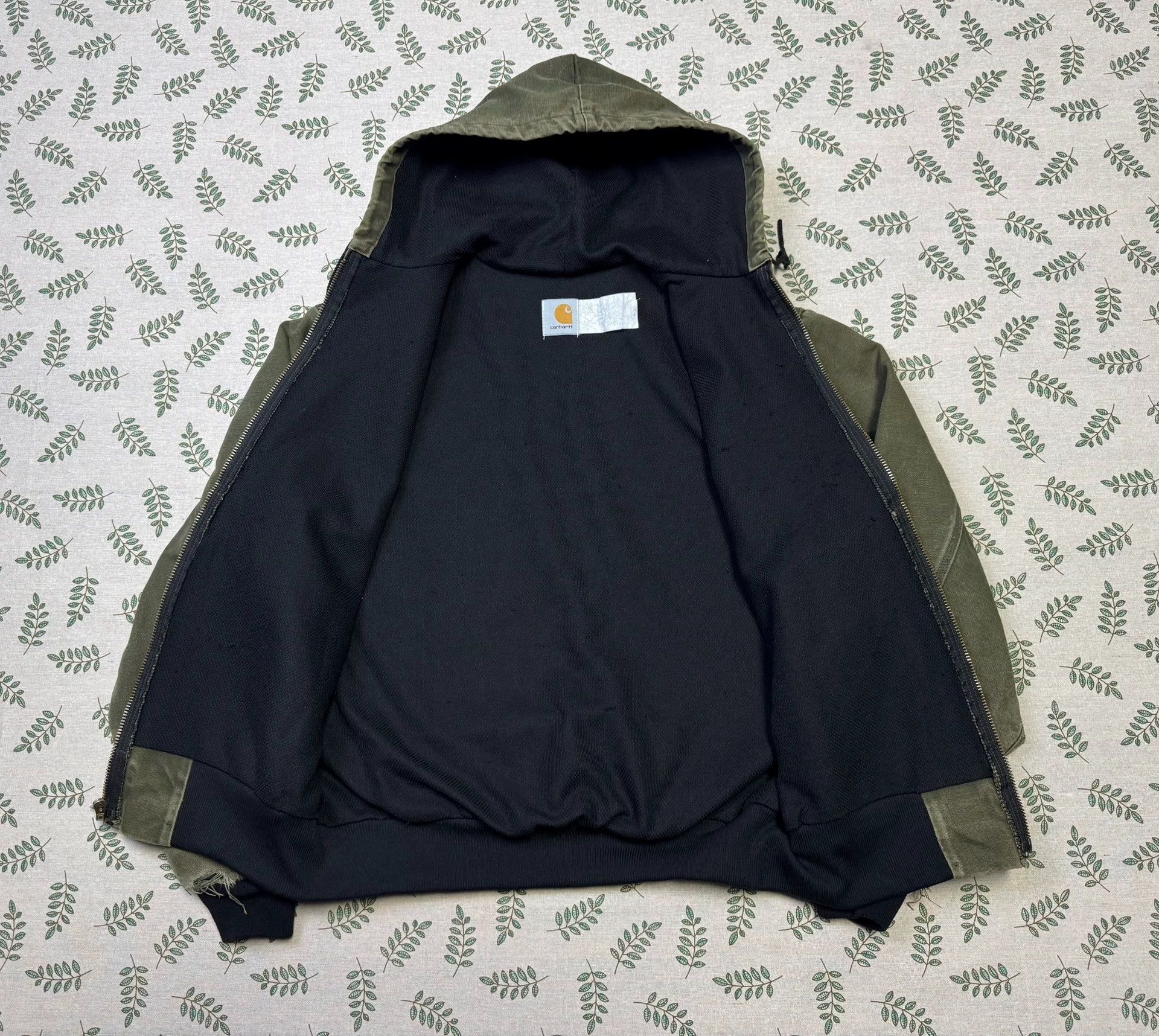 Carhartt Carhartt J03 Vintage Green M Hooded Work Jacket Size US M / EU 48-50 / 2 - 4 Thumbnail