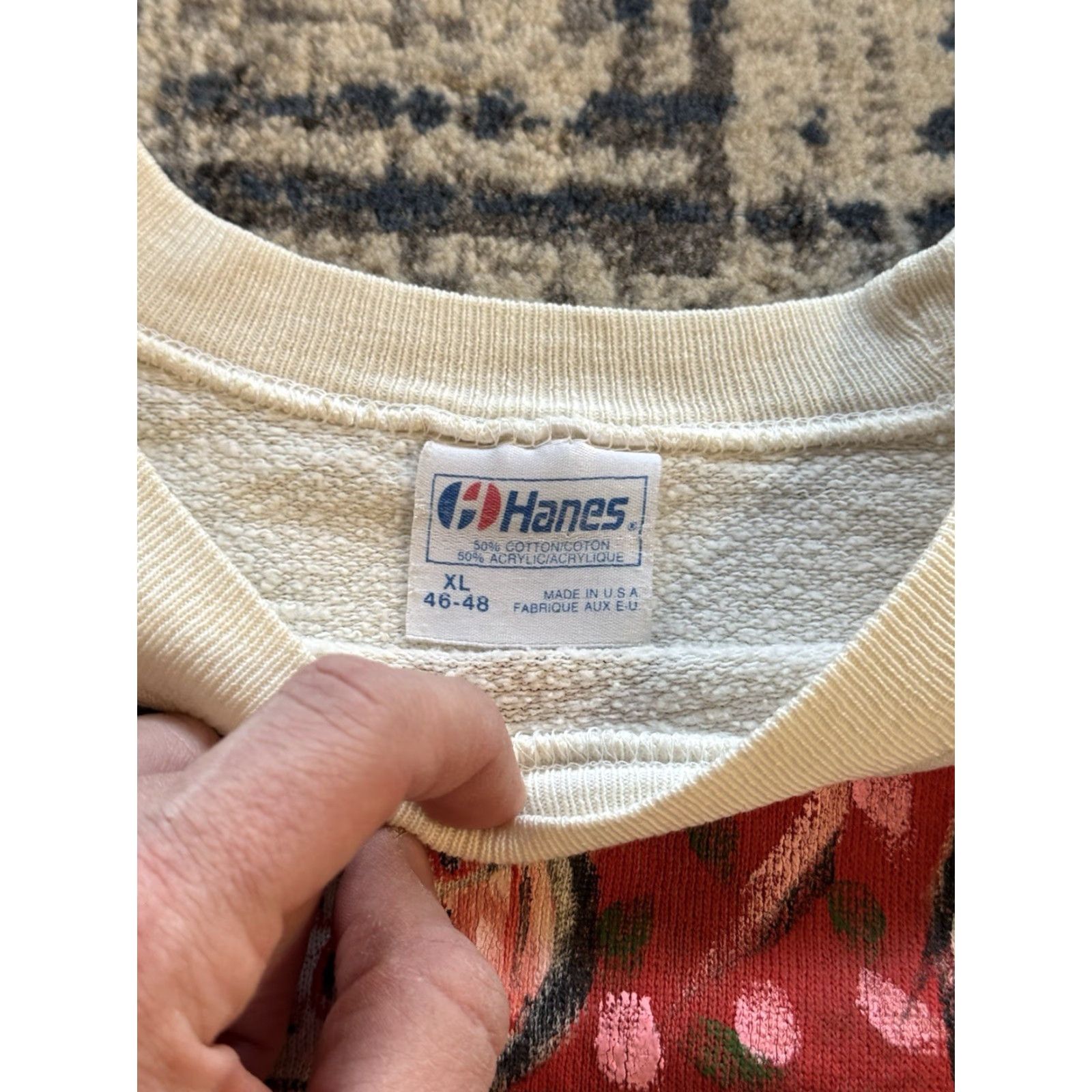 Hanes VINTAGE Hanes Sweatshirt Crew Neck XL Men 80s Clown Red Sox Hand Painted Graphic Print White 24x26 Size US XL / EU 56 / 4 - 5 Thumbnail