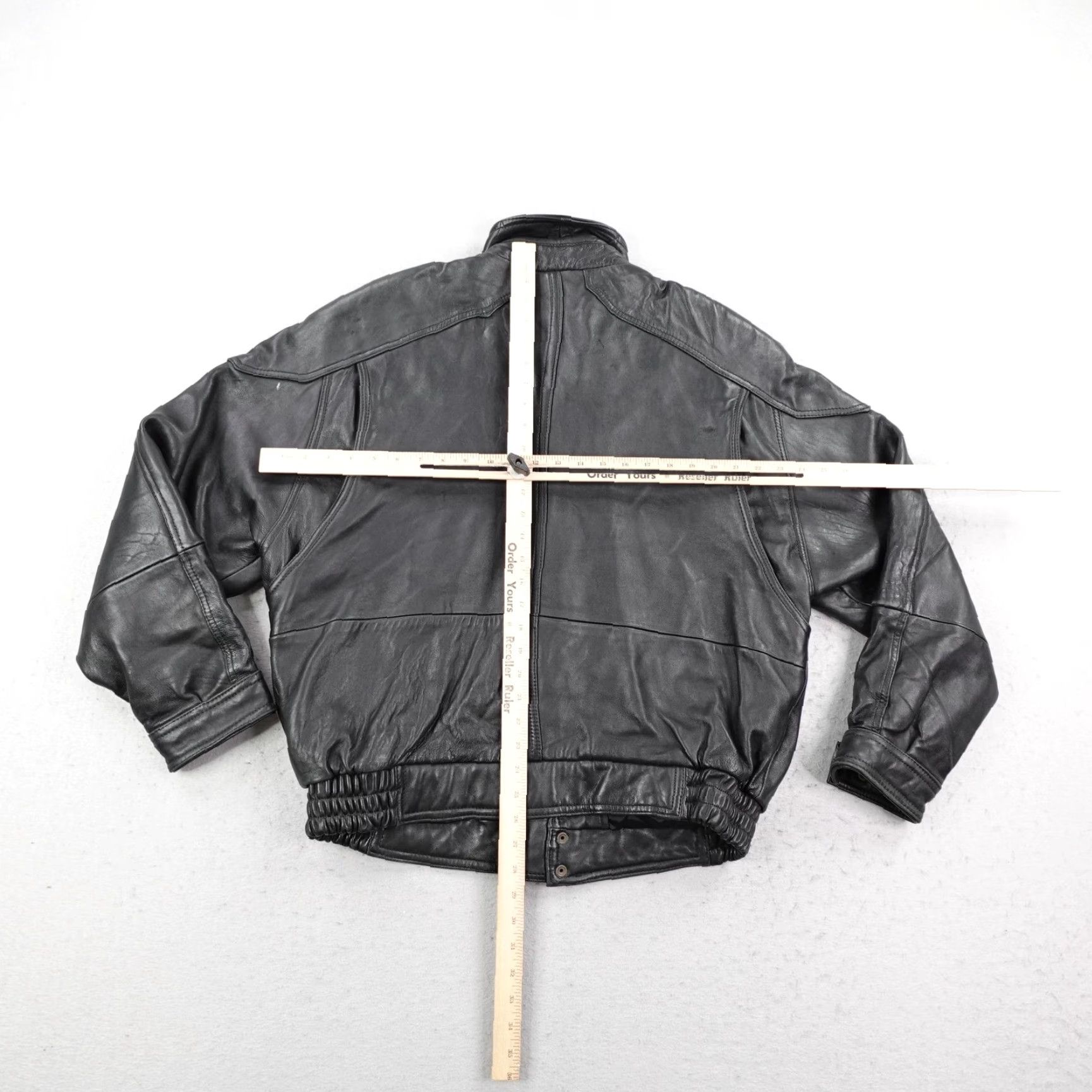 G-III Vintage G-III Global Identity Leather Jacket Large Black Bomber Zip Snap Moto Size US L / EU 52-54 / 3 - 4 Thumbnail