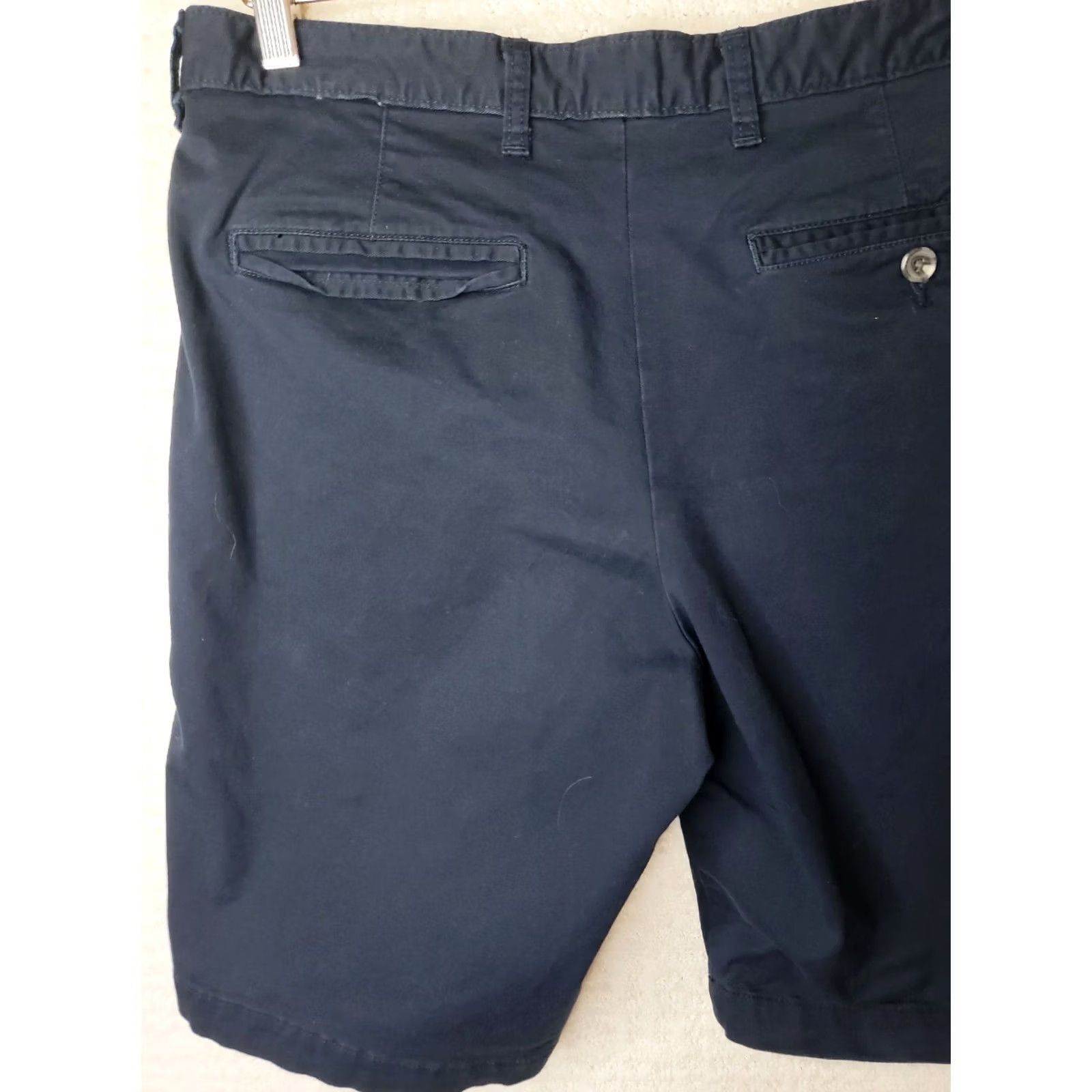 George George Shorts Men 32x10 Navy Blue Flat Front Stretch Moisture Wicking Casual Comfort Chino Inseam 10" Navy Mens Size US 32 / EU 48 - 4 Thumbnail