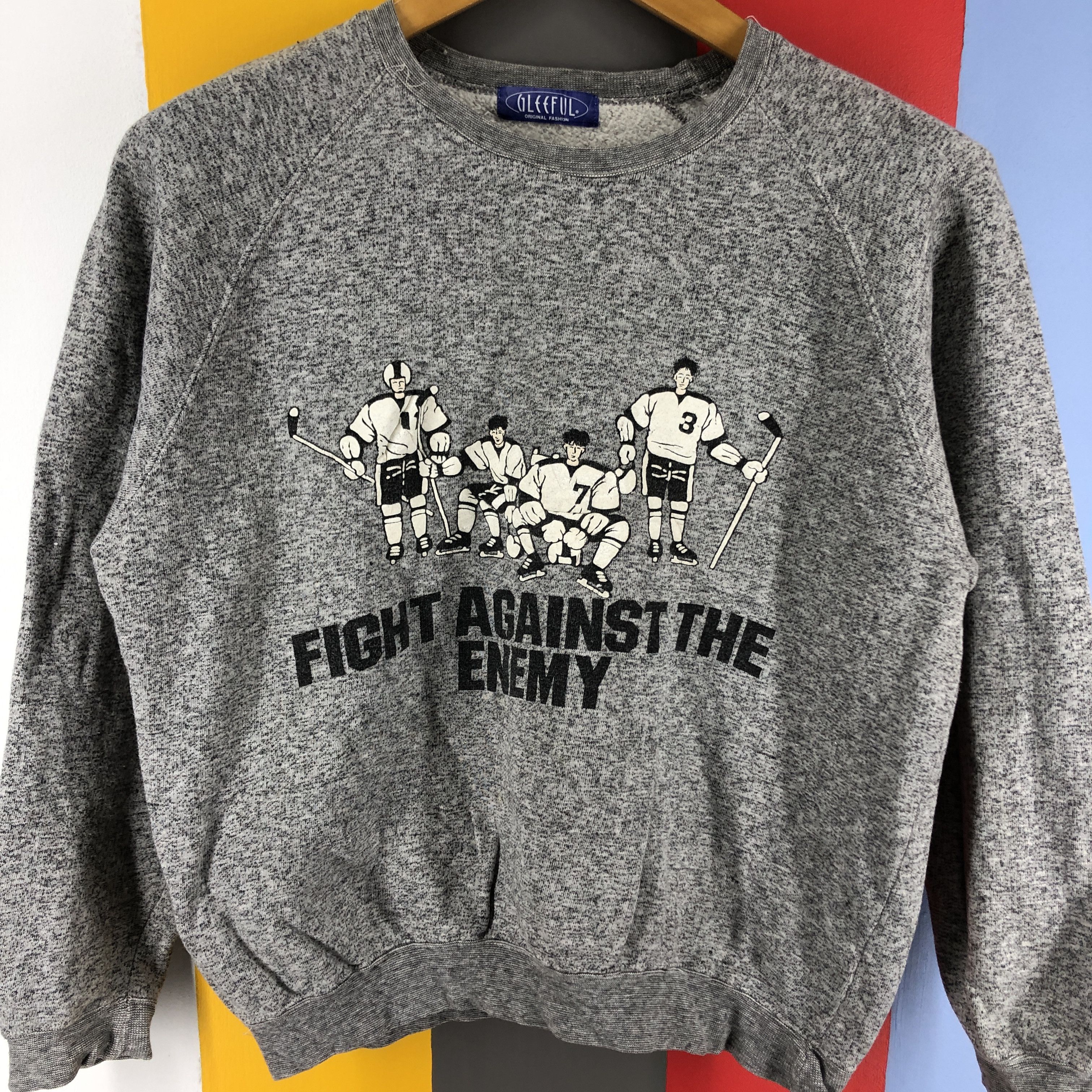 Japanese Brand Vintage FIGHT AGAINST THE ENEMY by GLEEFUL Sweatshirt #801/Y Size S / US 4 / IT 40 - 2 Thumbnail