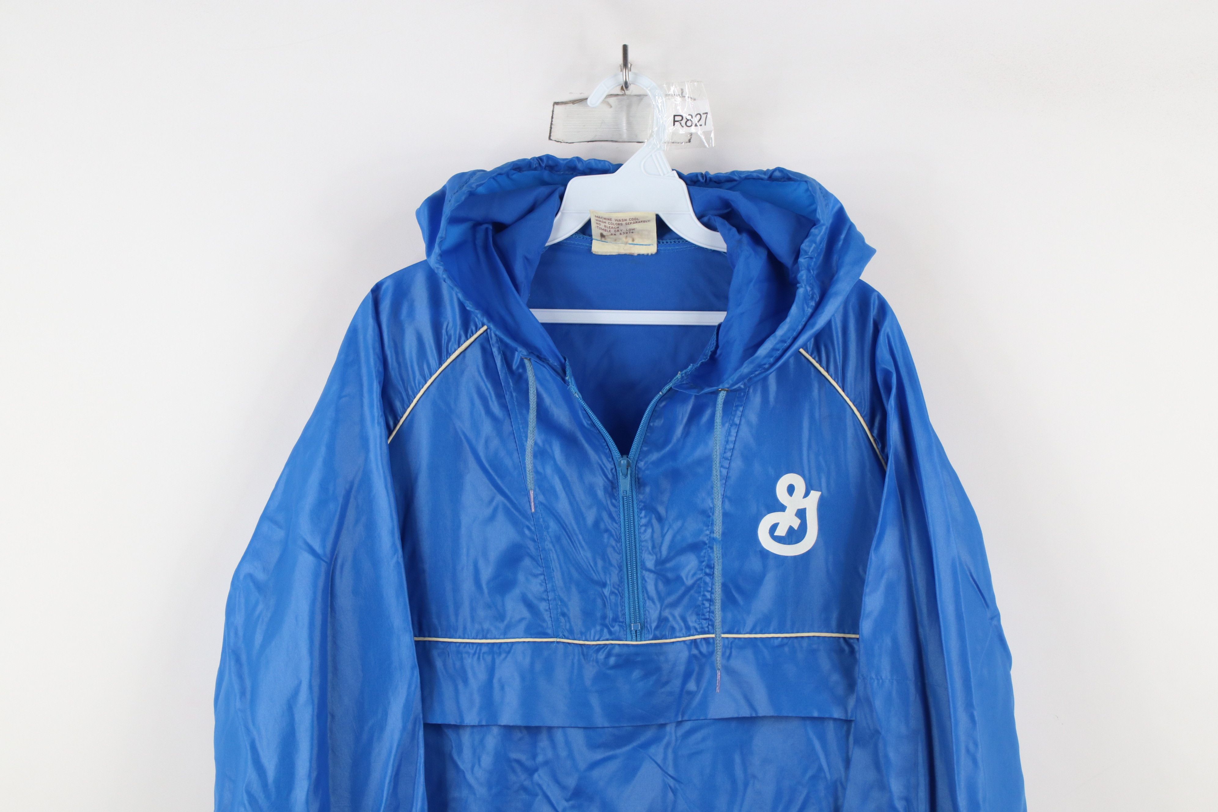 Vintage Vintage 70s 80s Streetwear Mills Packable Anorak Jacket Blue Size US M / EU 48-50 / 2 - 2 Thumbnail