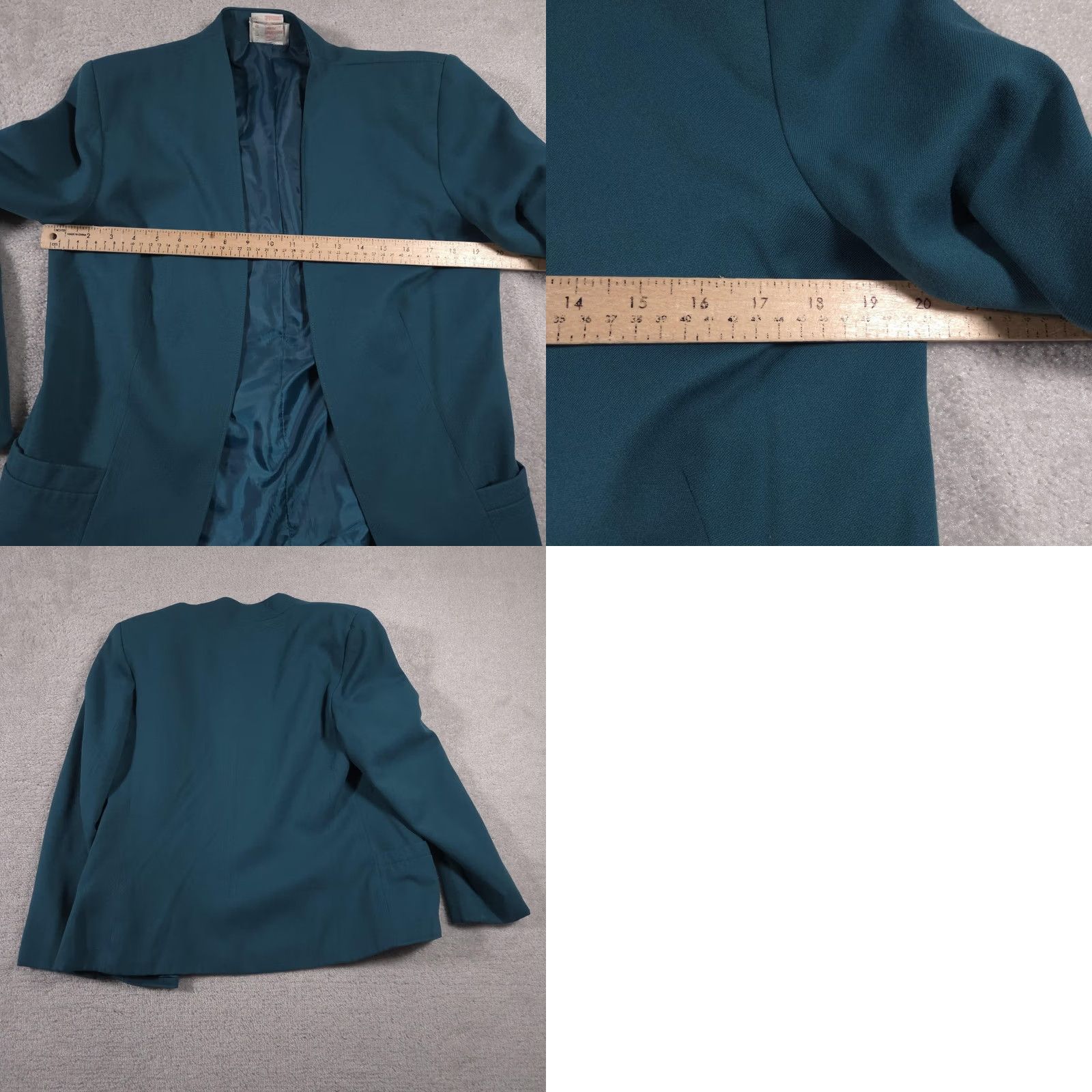Vintage VINTAGE TanJay Blazer Womens 12 Open Front Made USA Acrylic Polyester Jacket Green Size XL / US 12-14 / IT 48-50 - 9 Thumbnail