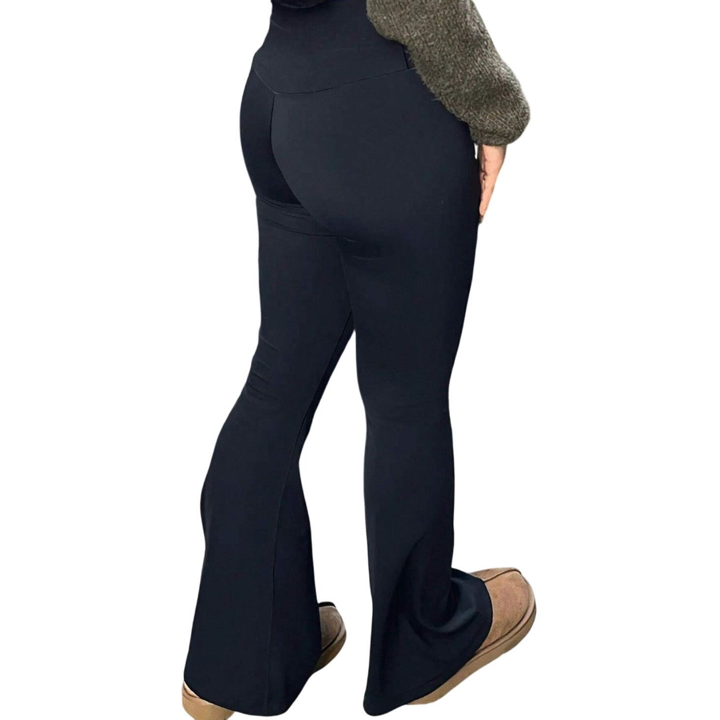 Shein Women's Flared Leggings in Black, Size M Size 30" / US 8 / IT 44 - 2 Thumbnail