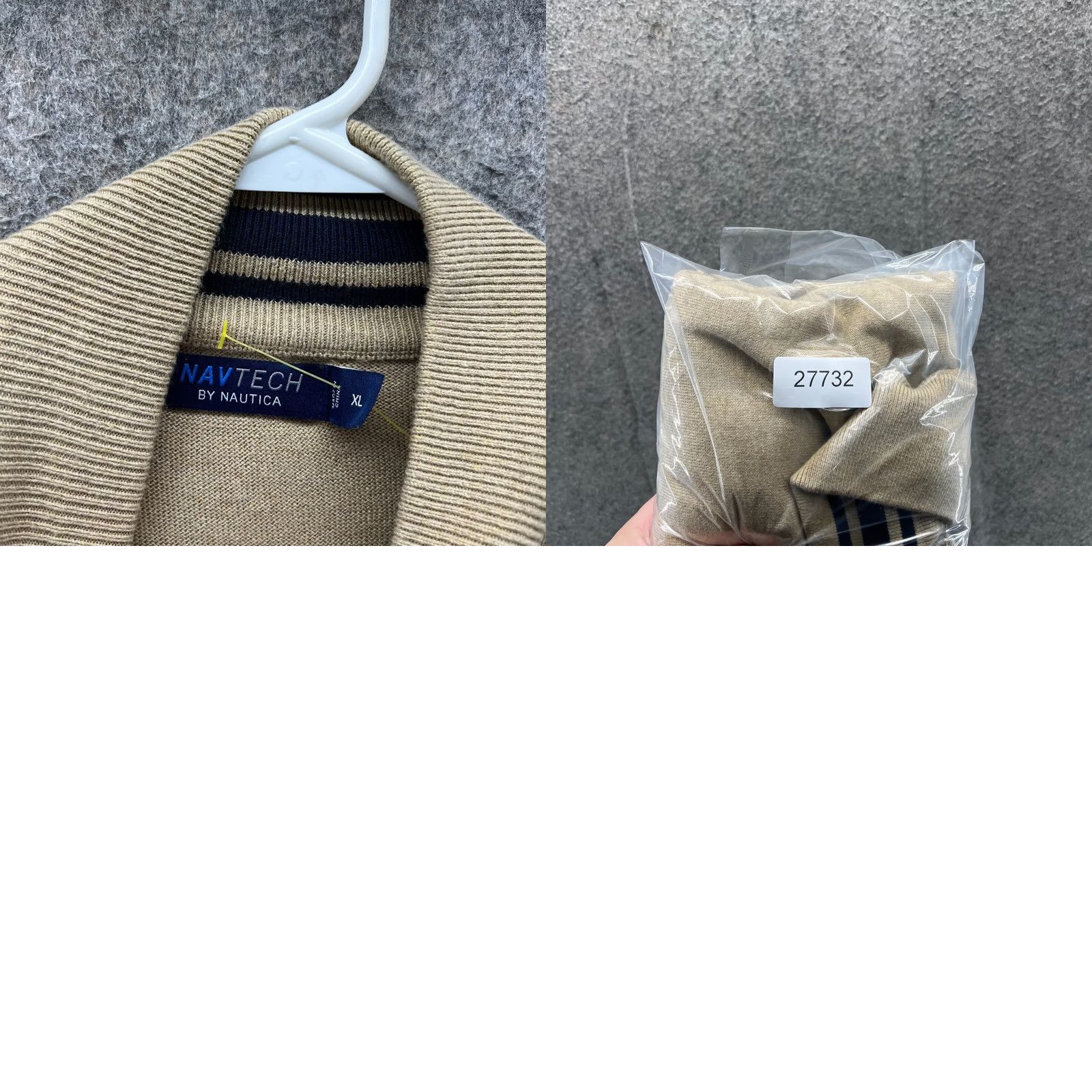 Nautica Nautica Sweater Mens XL Knit Pullover 1/4 Zip Mock Neck Beig e Tan Beige Size US XL / EU 56 / 4 - 9 Thumbnail