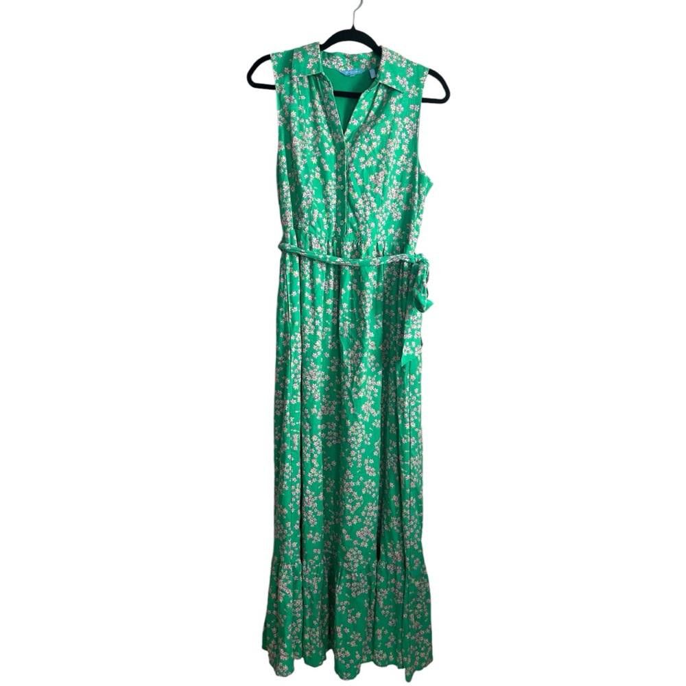 Designer Draper James l RSVP Linen Blend Floral Maxi Dress Medium Size M / US 6-8 / IT 42-44 - 2 Thumbnail