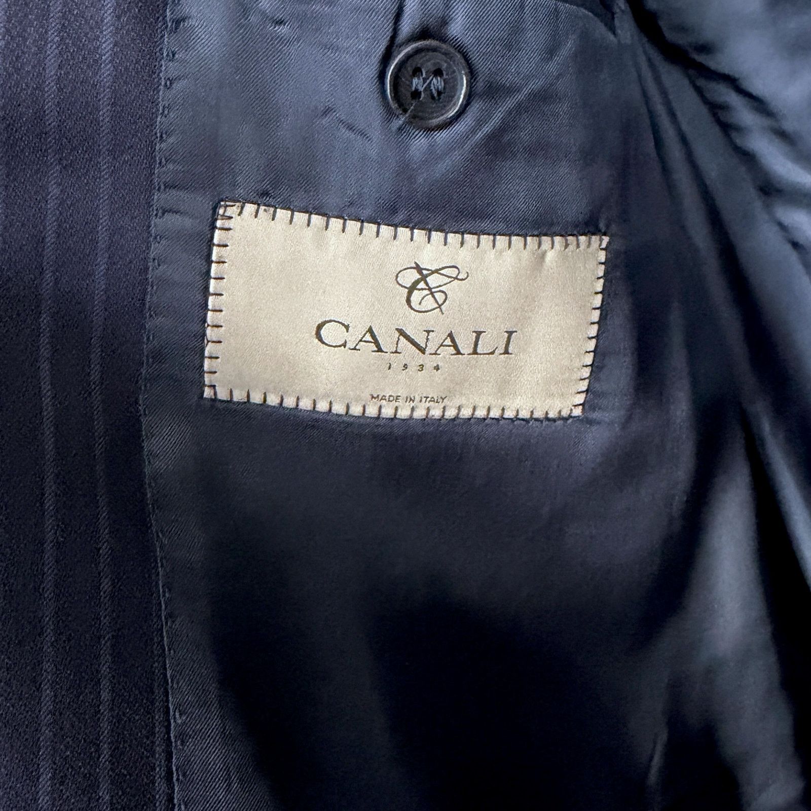 Canali Canali Blazer 48R Blue Pinstripe Water Resistant 100% Wool Size 48R - 7 Thumbnail