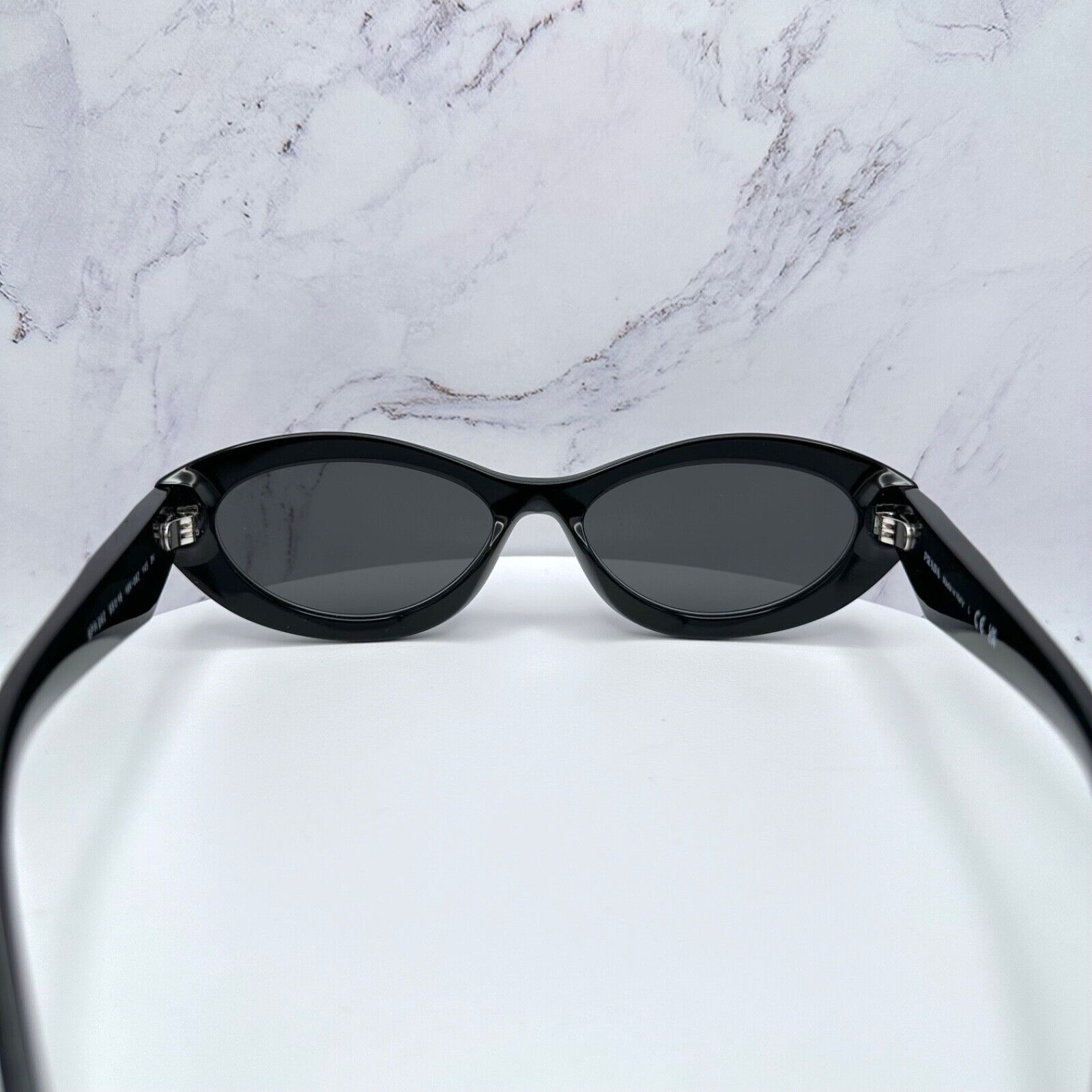 Prada New Prada Sunglasses Black Acetate Symbole Logo Slim Size ONE SIZE - 16 Thumbnail