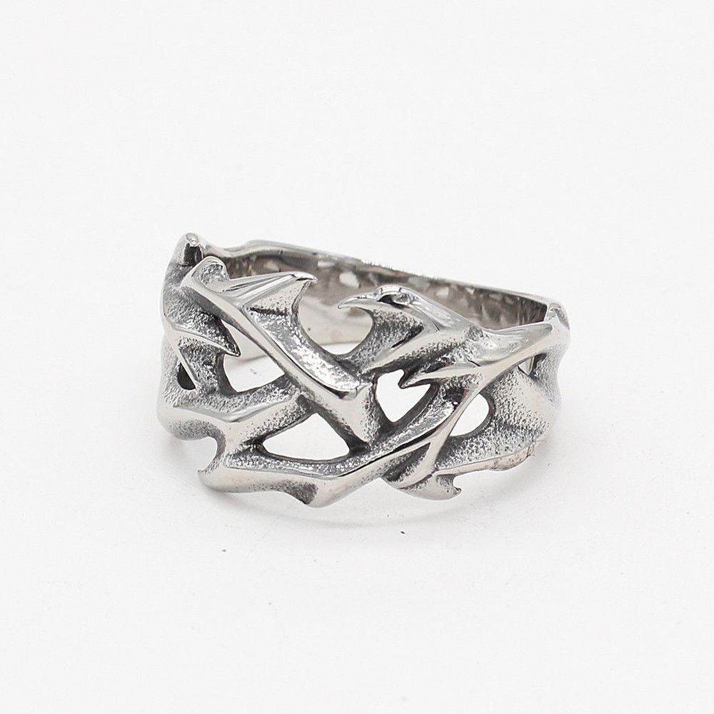 Designer Vintage Punk Stainless Steel Crown of Thorns Rings Size ONE SIZE - 3 Thumbnail