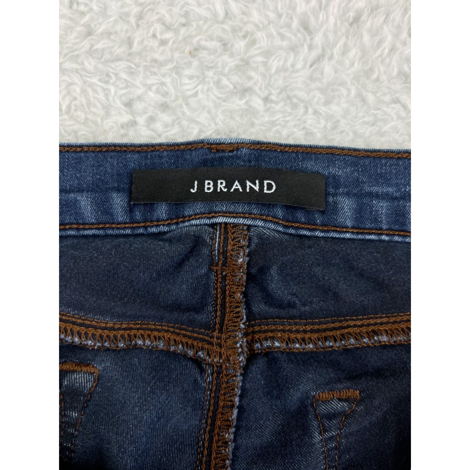 J Brand J Brand Jeans Women's Blue Indigo Dye Denim Dark Wash Skinny Straight Leg 29" Regular Fit 5-Pocket Menus? Size 29" - 3 Thumbnail