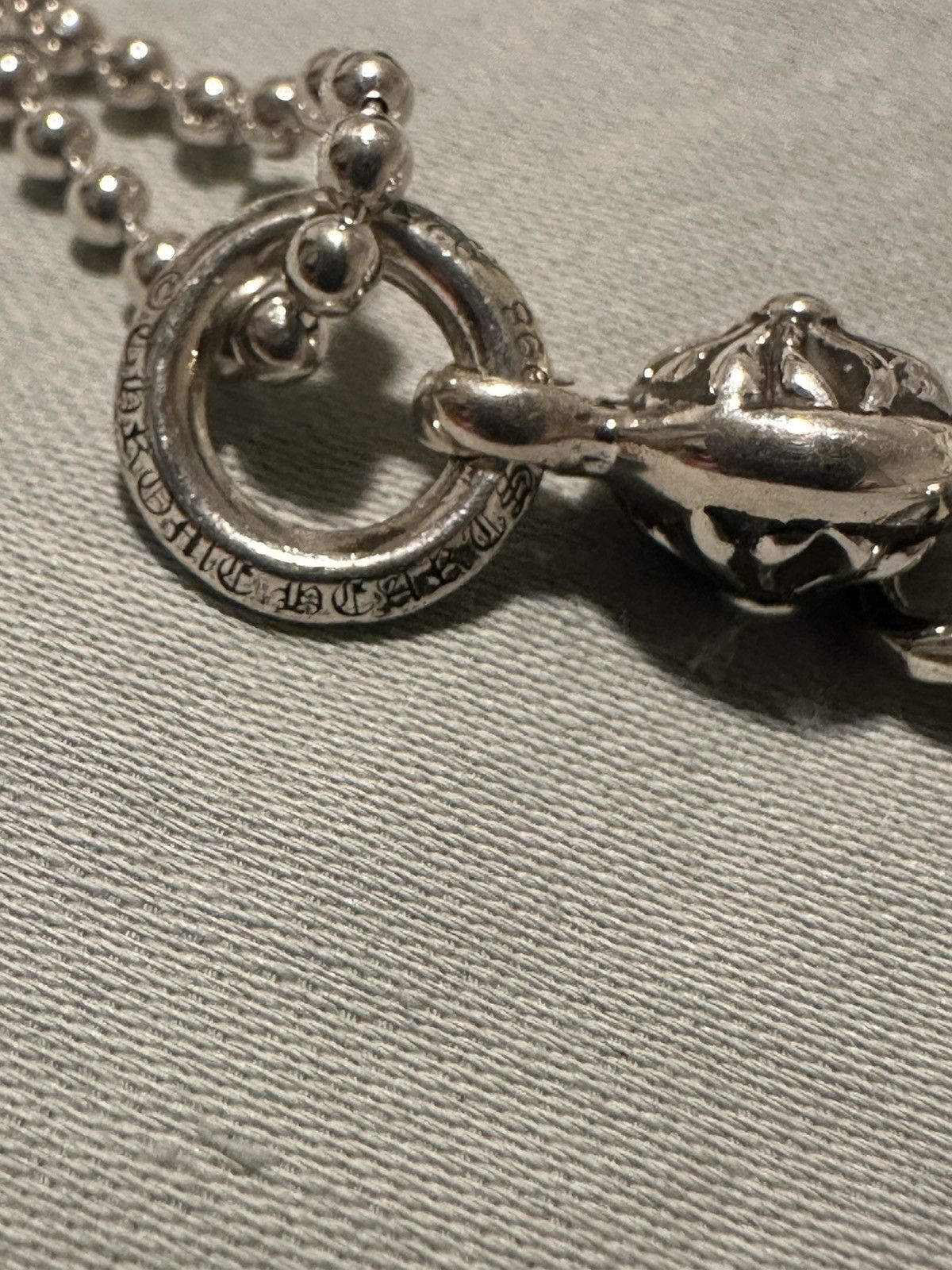 Chrome Hearts Chrome hearts Tiny Ch Cross Charm with ball Chain Size ONE SIZE - 6 Thumbnail