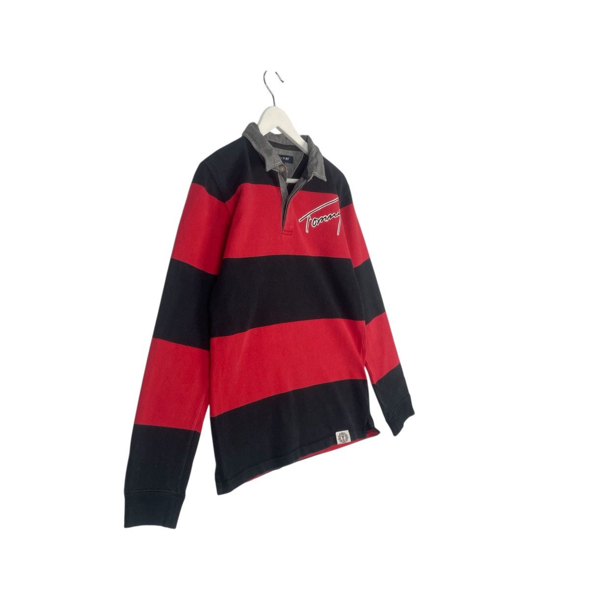 Designer × Vintage vintage Hoodie/sweater Tommy nyc polo rugby - black red Size US S / EU 44-46 / 1 - 3 Thumbnail