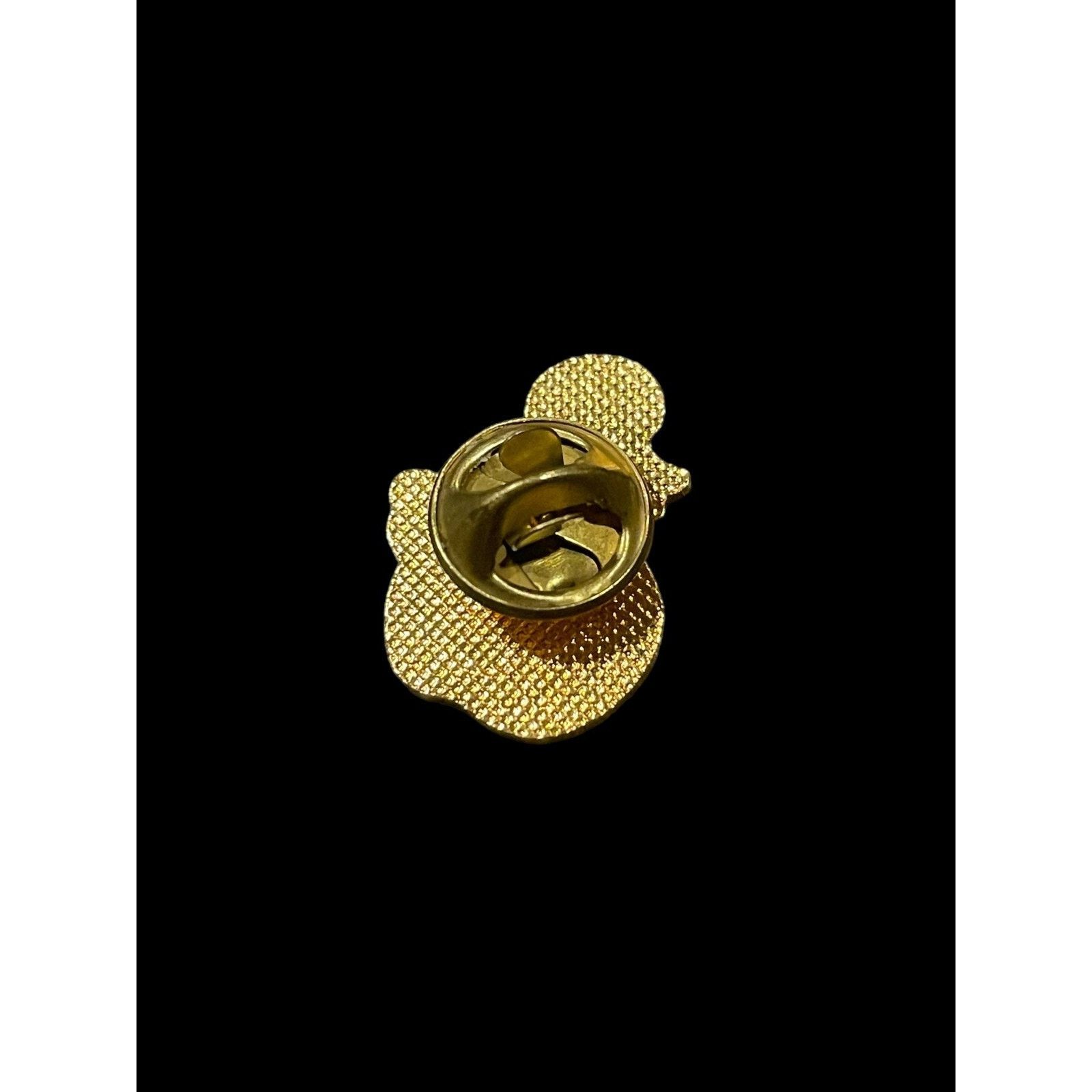 Jewelry × Vintage Vintage Gold Tone Blue Eye Yellow Duck Cute Lapel Pin Size ONE SIZE - 2 Thumbnail