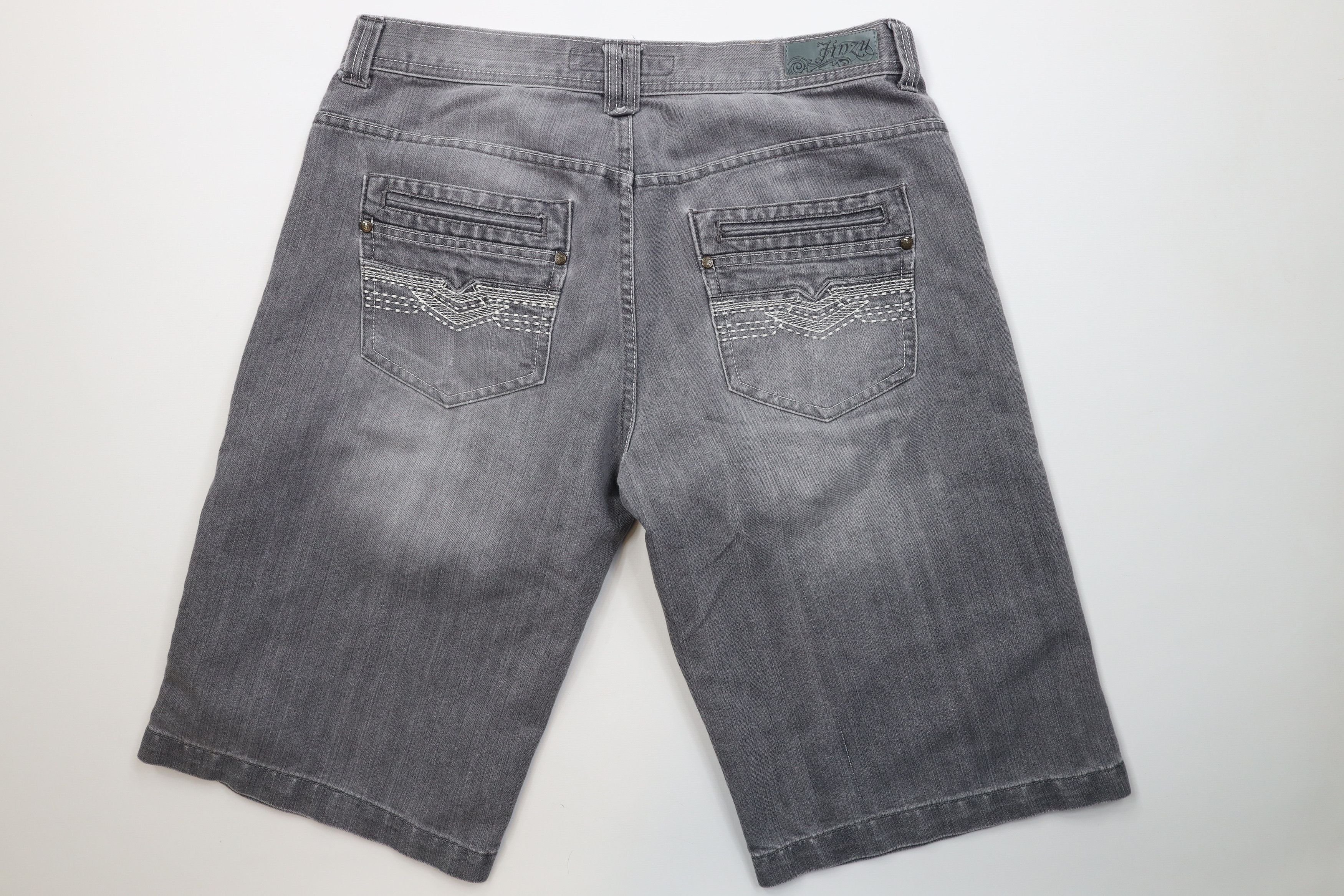 Vintage Vintage 90s Y2K Streetwear Baggy Fit Denim Jean Shorts Gray Size US 36 / EU 52 - 9 Thumbnail