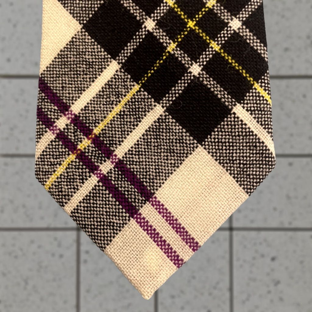 Vintage VINTAGE Macpherson Scotland 100% New Wool Cloth Tie Plaid Purple Blue Necktie 3x54 EUC | Designer | Mens Size ONE SIZE - 1 Thumbnail