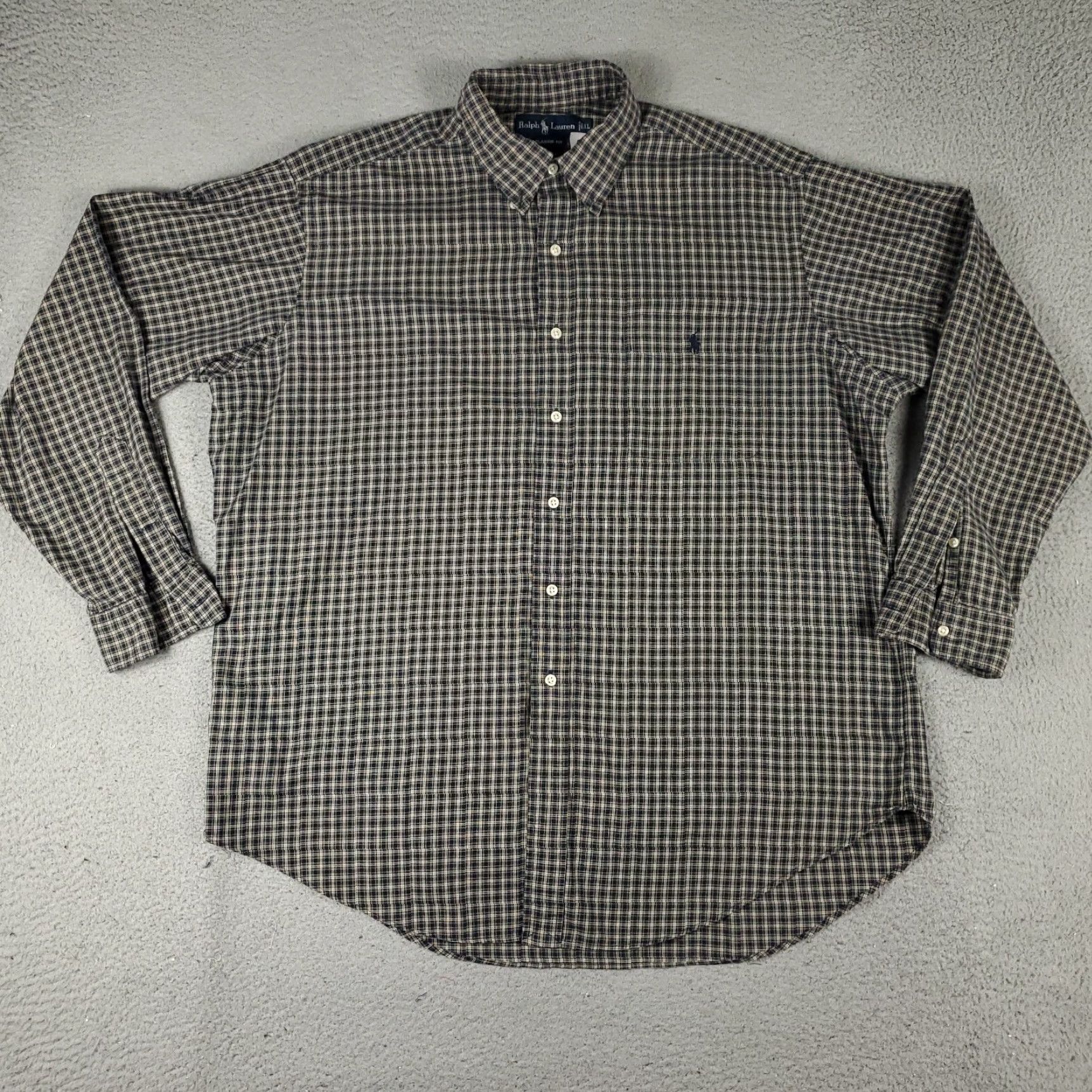 Ralph Lauren Ralph Lauren Shirt Mens XL Blue Beige Plaid Pony Casual Button Up Long Sleeve Size US XL / EU 56 / 4 - 3 Thumbnail