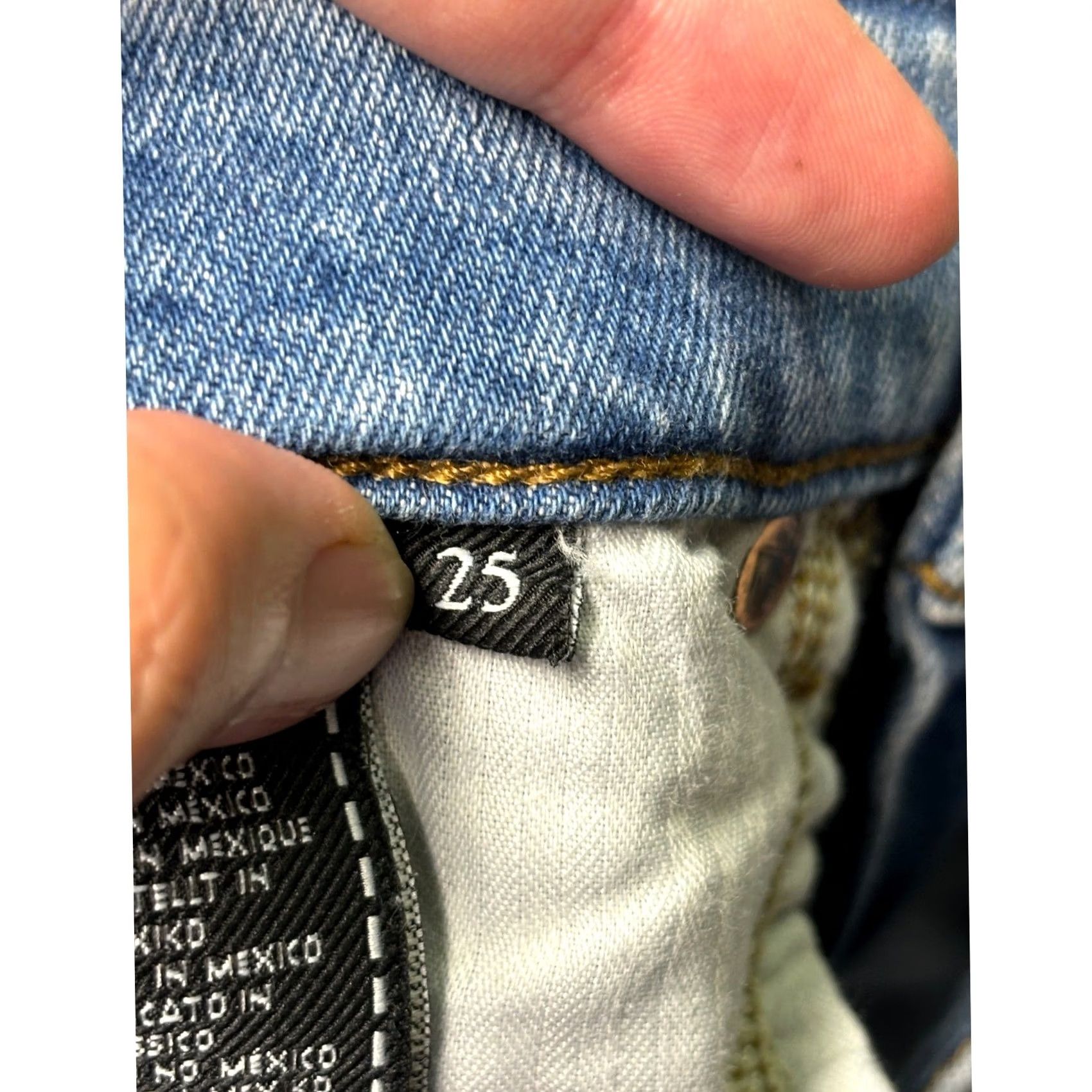 7 For All Mankind VINTAGE 7 For All Mankind High Waist Ankle Skinny Jeans Women's 25 Distressed Blue 27in Inseam Womens Jeans Size 42" / US 20 - 7 Thumbnail