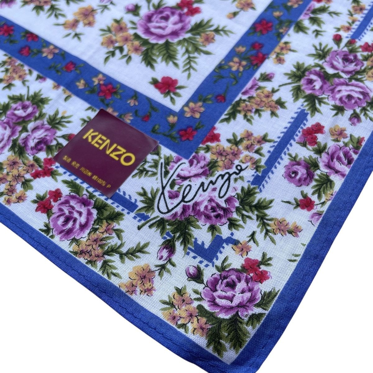 Designer × Kenzo Kenzo Paris Womens Designer Floral Handkerchief Size ONE SIZE - 3 Thumbnail