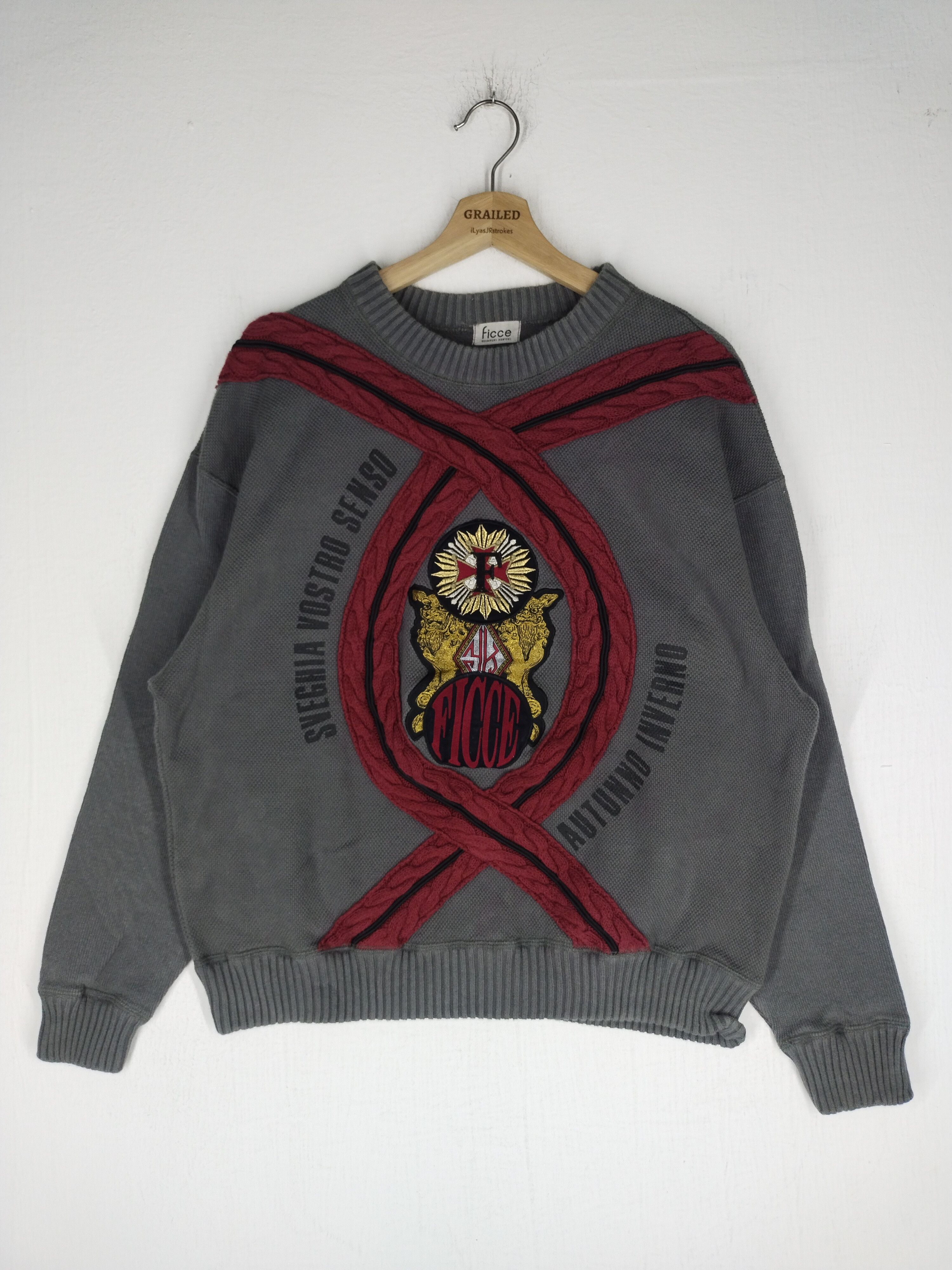 Yoshiyuki Konishi 1980's Ficce Embroidery Autunno Inverno Sweatshirt Size US L / EU 52-54 / 3 - 1 Thumbnail
