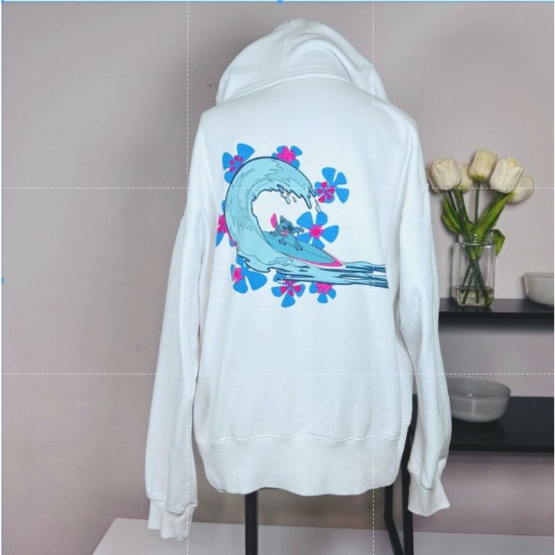 Disney Disney Stitch Pullover Surfing Flowers Parks Hoodie Unisex L Size L / US 10 / IT 46 - 2 Thumbnail
