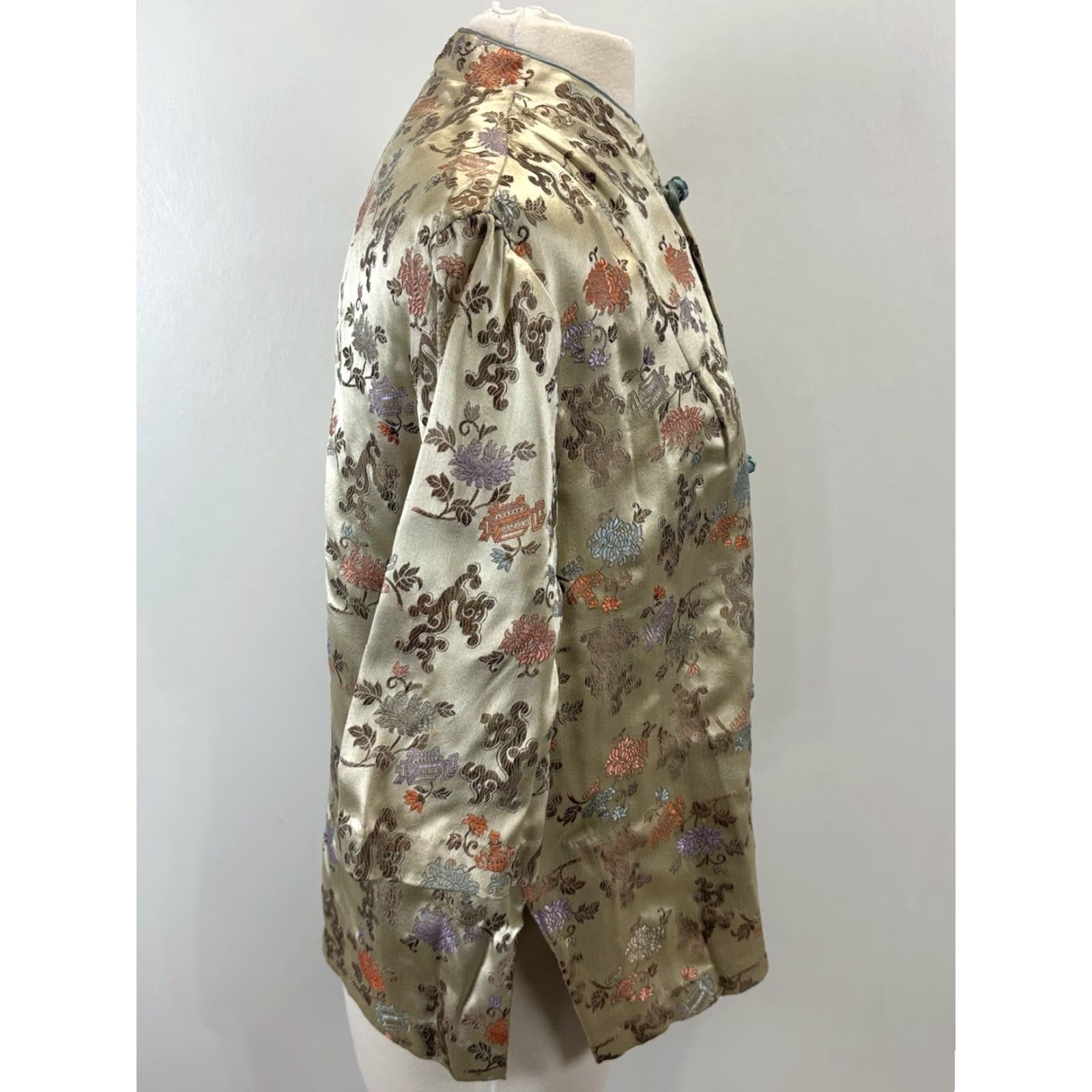 Vintage VINTAGE Evelyn Pearson 1960s Satin Brocade Outfit Set Lounging Apparel Size 40 Blue Womens Size 4XL / US 24-26 - 5 Thumbnail