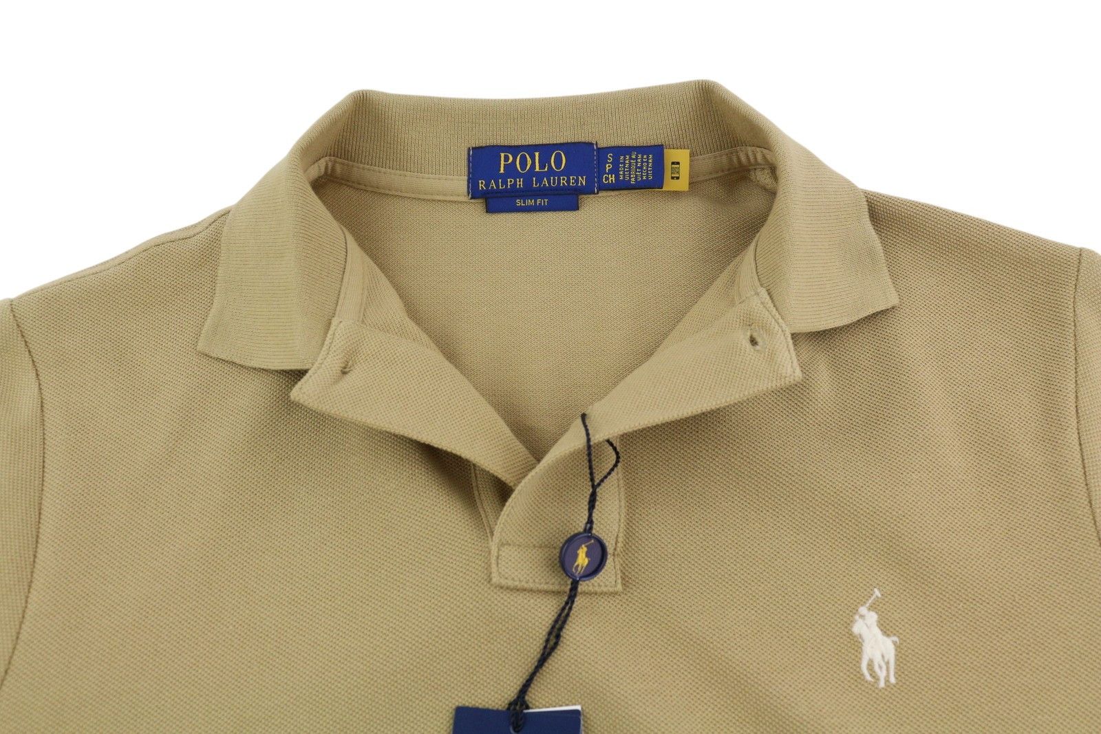 Polo Ralph Lauren SLIM FIT S Beige Short Sleeve Polo Logo T-Shirt 84527 Size US S / EU 44-46 / 1 - 4 Thumbnail