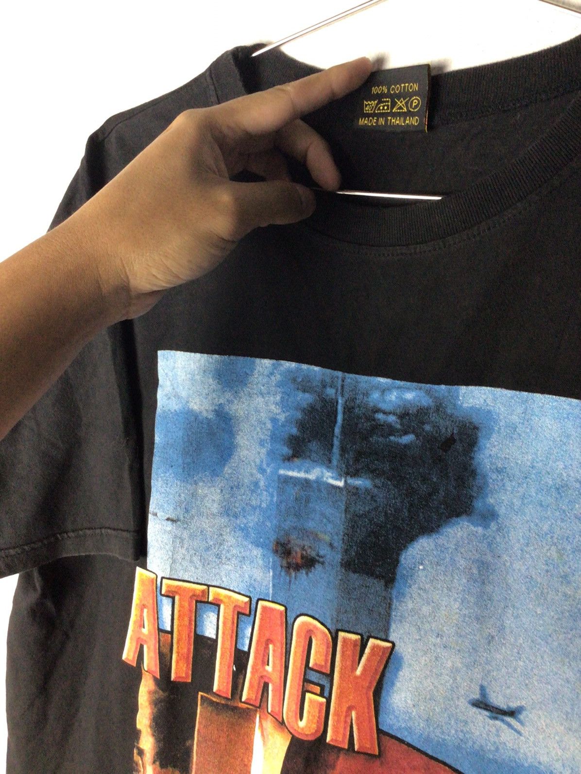 Iceberg × Rap Tees Attack on america 90-00's Size US L / EU 52-54 / 3 - 5 Thumbnail