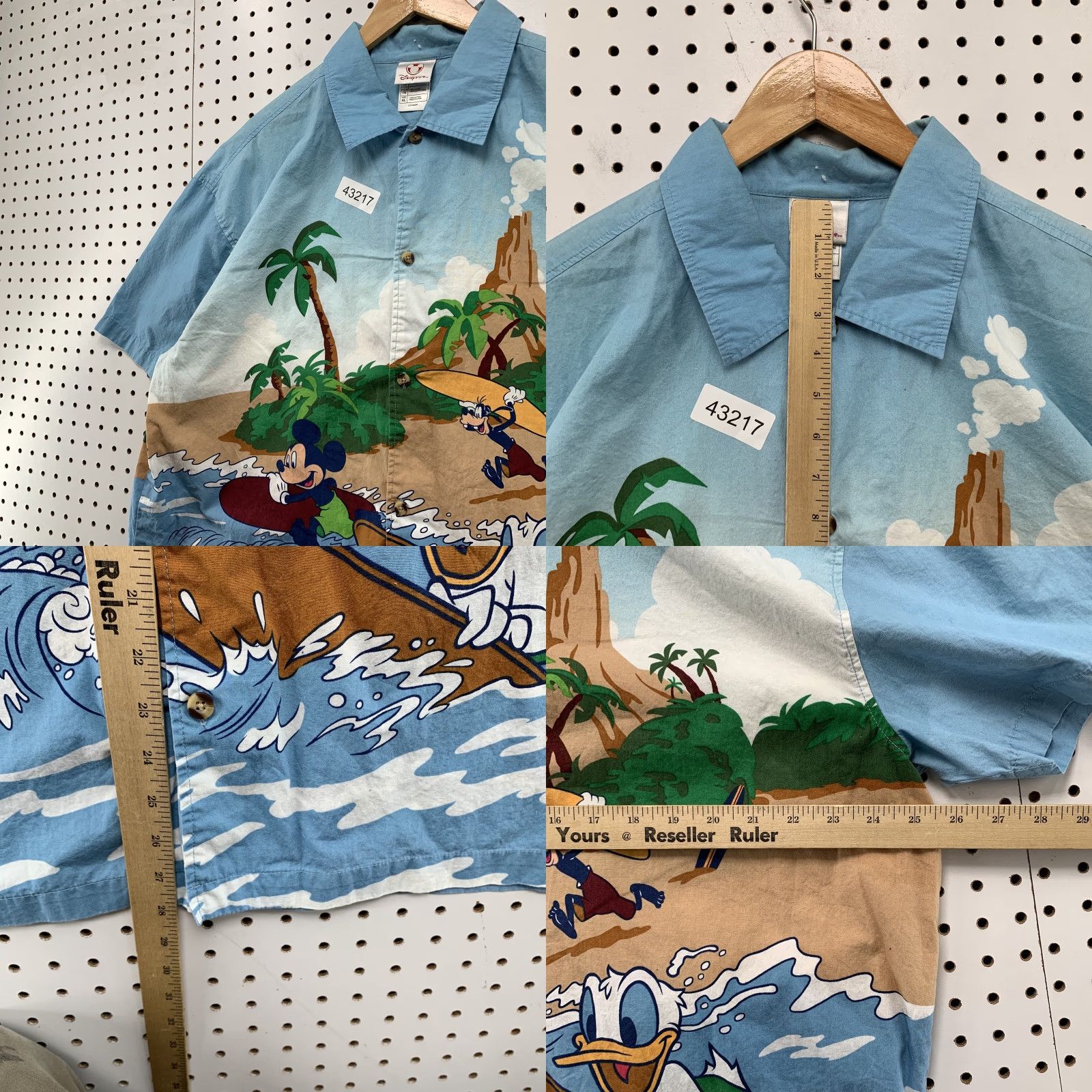 Disney VINTAGE Disney Hawaiian Button-Up Shirt Mens XL Blue Mickey Mouse AOP Surf Casual Size US XL / EU 56 / 4 - 8 Thumbnail