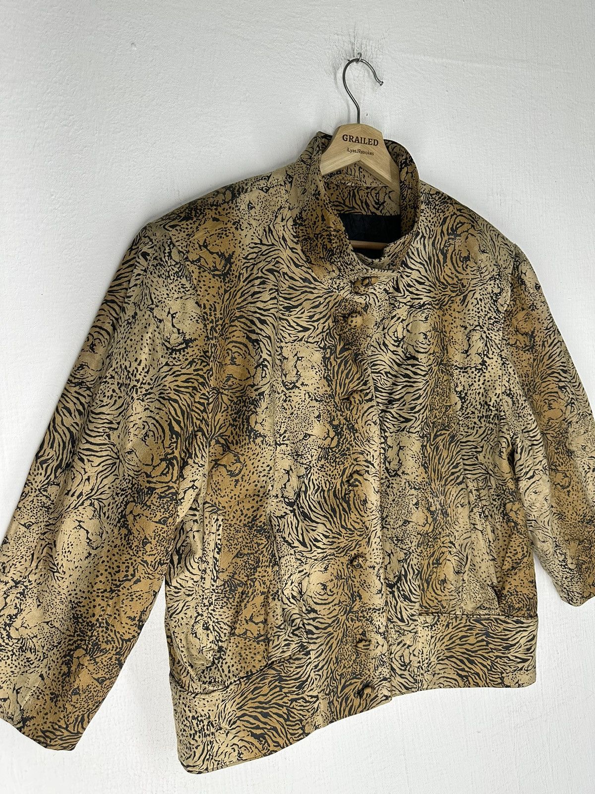 Leonard Paris Steals Vintage All Overprint Tiger Leopard Graphic Jacket Size L / US 10 / IT 46 - 3 Thumbnail