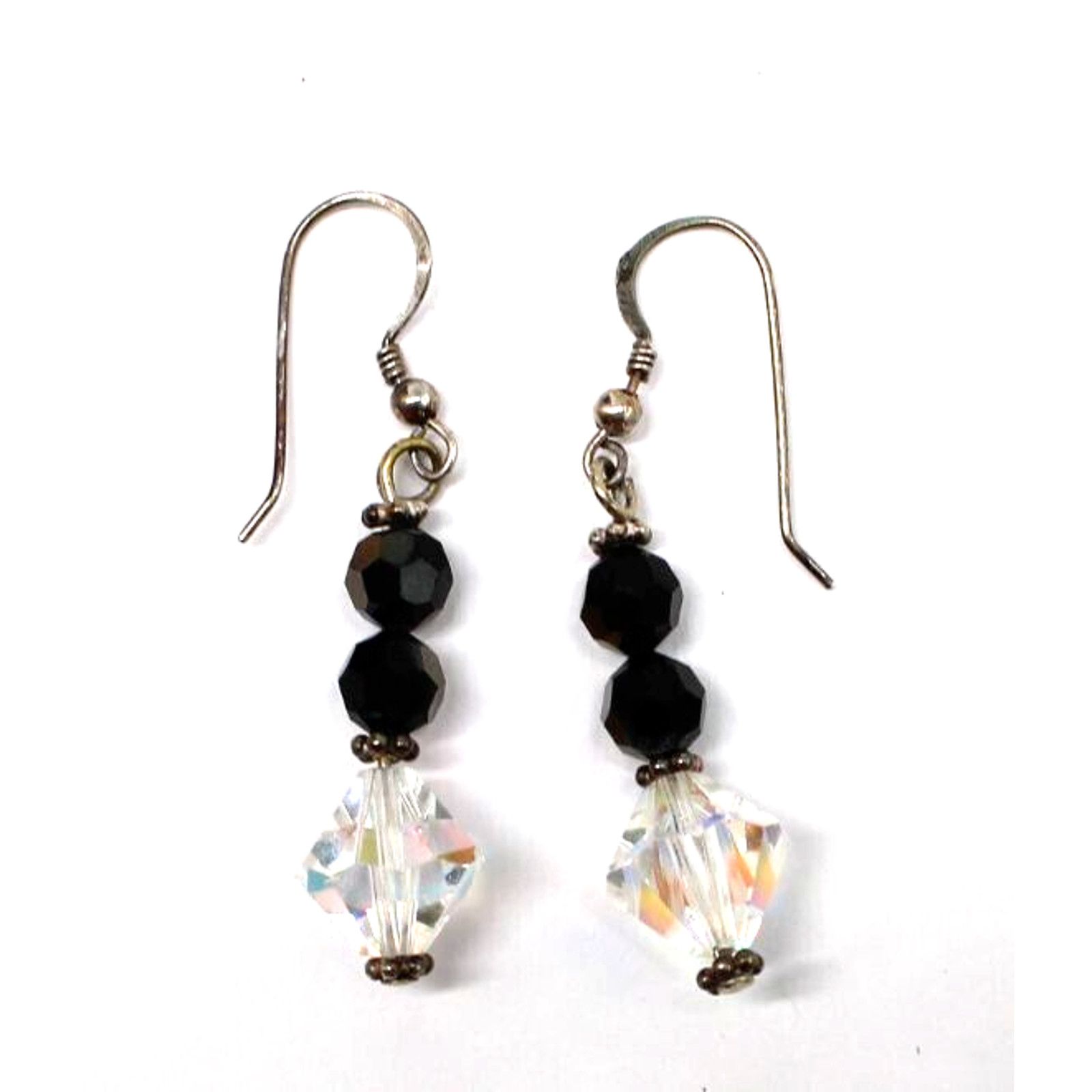 Other Aurora Borealis Black Glass Bead Earrings • Hook • 3" Drop Size ONE SIZE - 1 Thumbnail