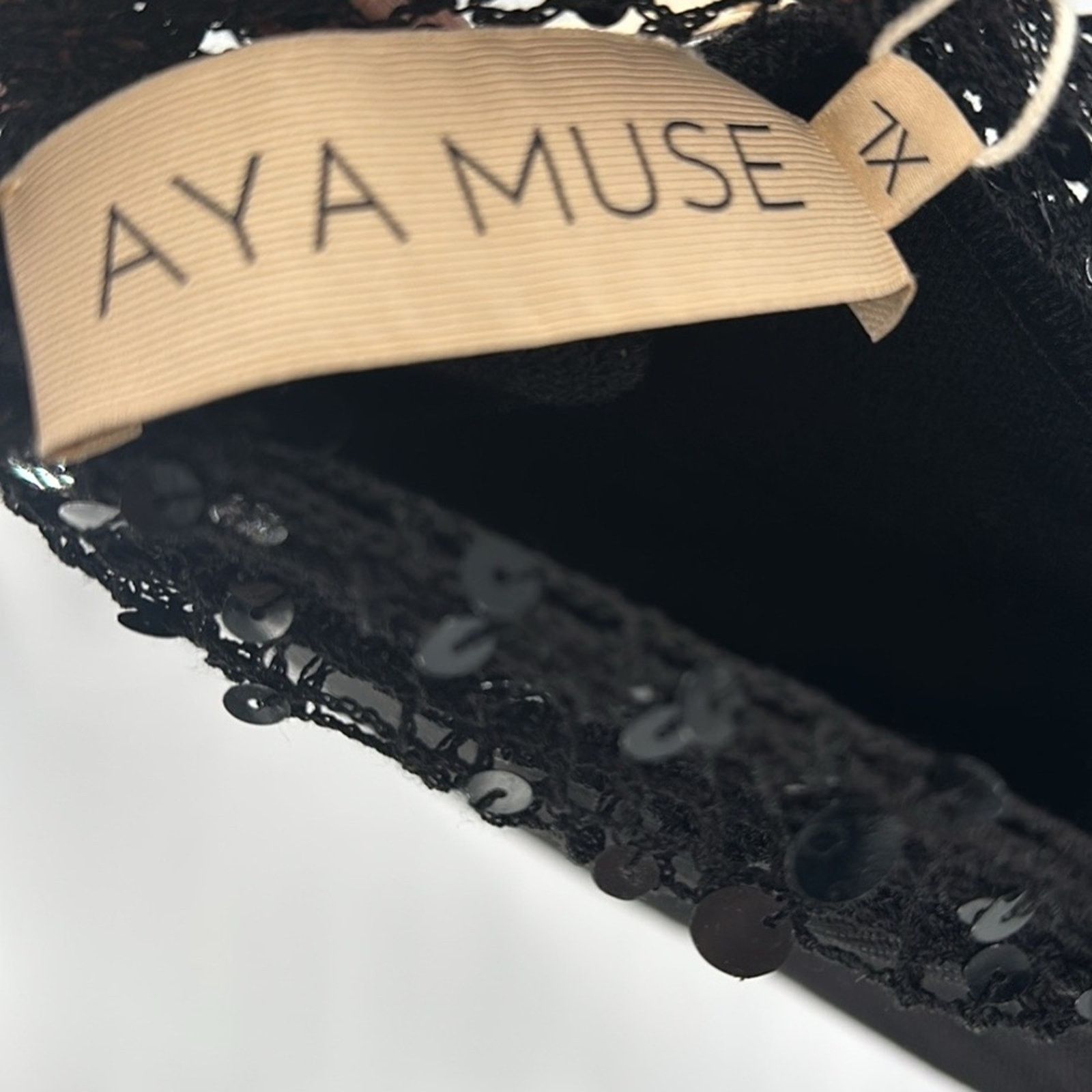 AYA MUSE Aya Muse Alpin Beaded Open Back Halter Dress Black Sz XL NWT Size XL / US 12-14 / IT 48-50 - 7 Thumbnail